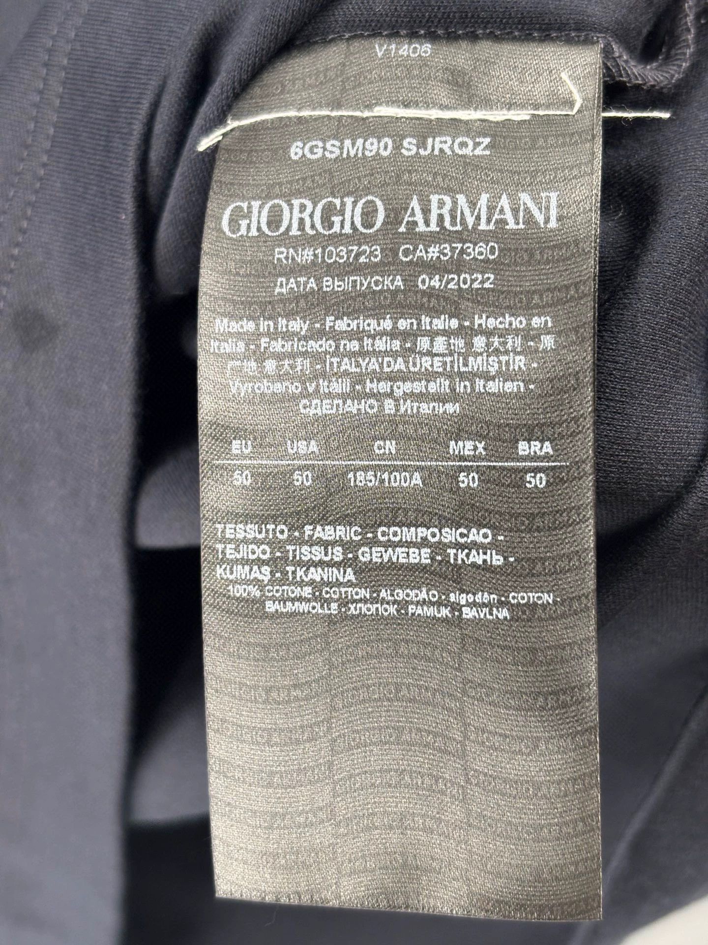 Emporio Armani giorgio armani blue cotton t-shirt for men Size US M / EU 48-50 / 2 - 5 Thumbnail