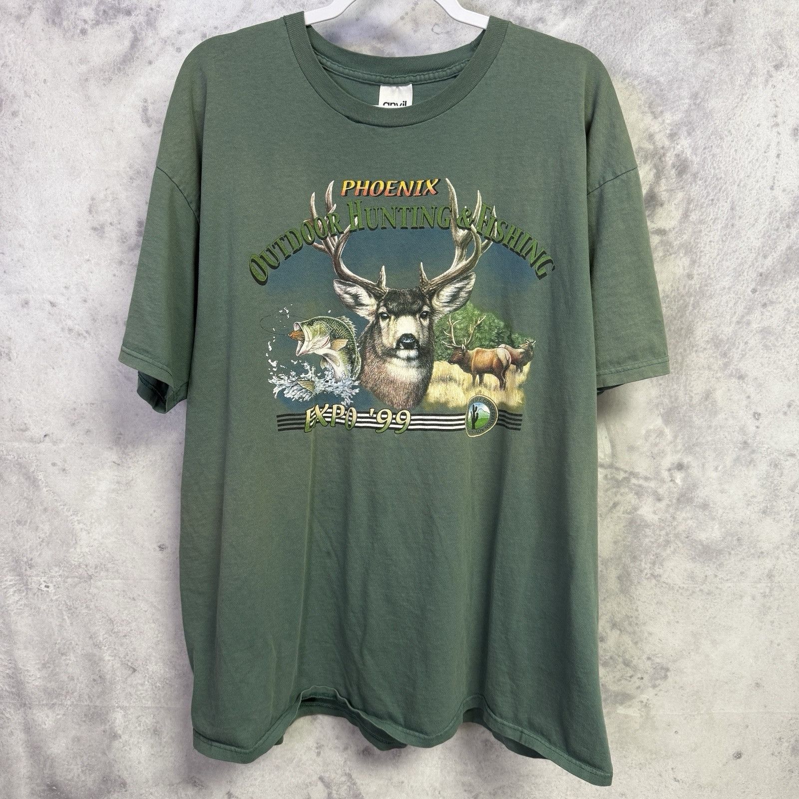 Vintage Vintage Outdoor Hunting & Fishing T Shirt Mens 2XL Green Pho Size US XXL / EU 58 / 5 - 2 Thumbnail
