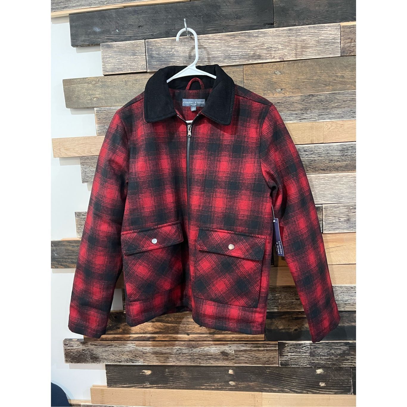 Other BLEECKER & BROAD NEW YORK NWT Men's Red & Black Plaid Zipper Size US XS / EU 42 / 0 - 1 Thumbnail