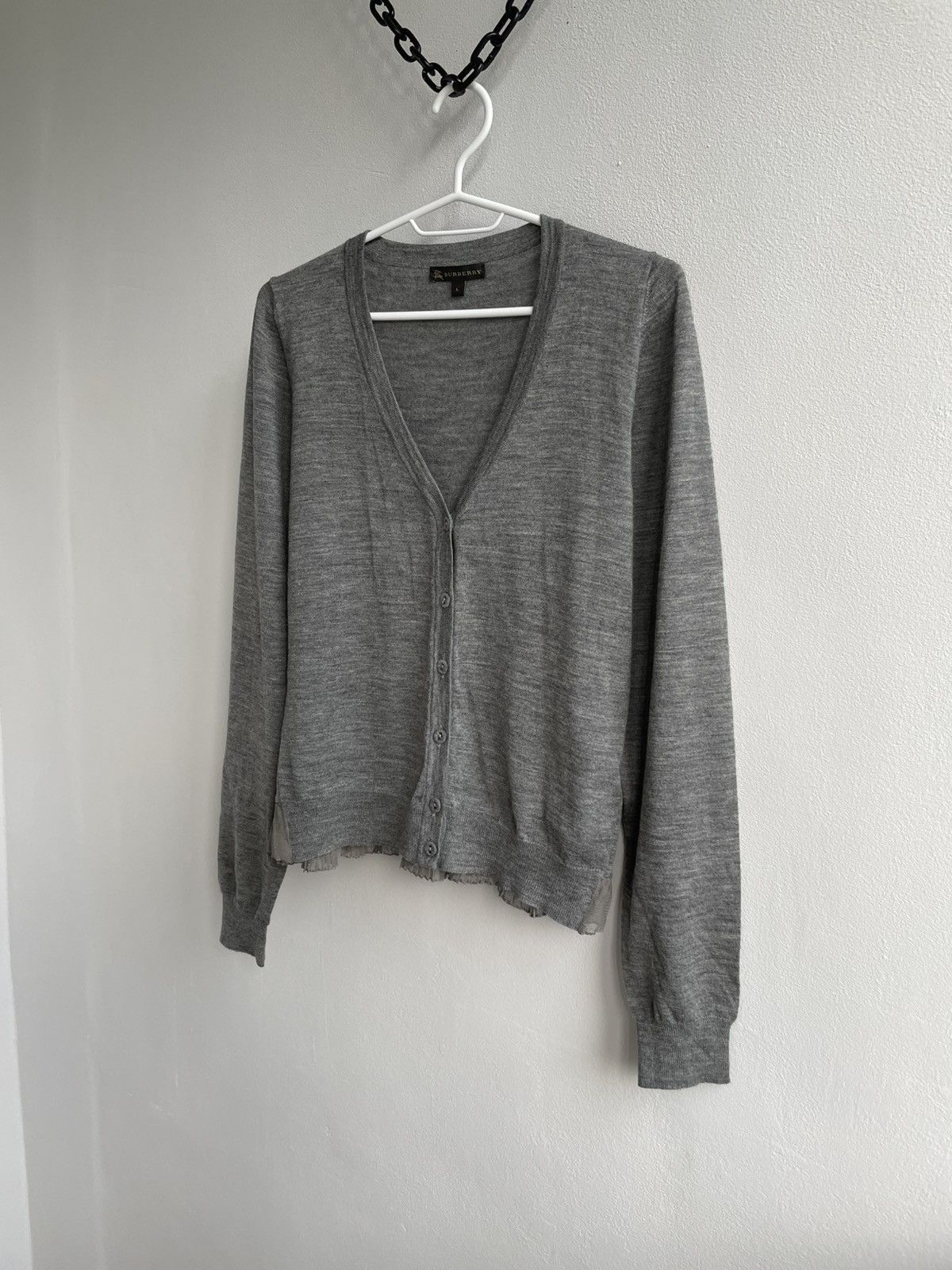Burberry RARE Burberry Wool & Silk Brown Tags Cardigan Sweater Size M / US 6-8 / IT 42-44 - 2 Thumbnail