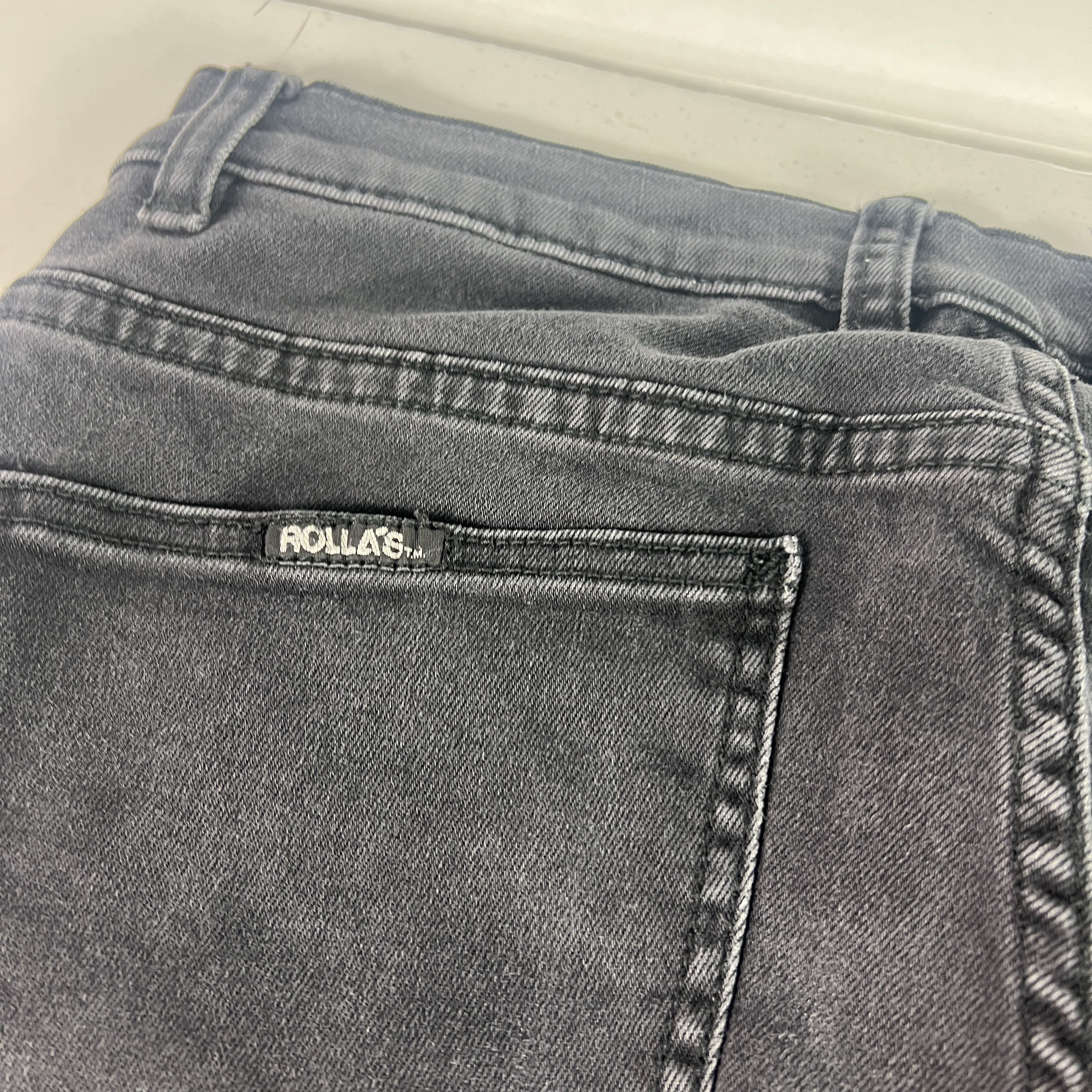 Rolla's Rolla's Jean Thin Captain Slim Black Faded Distressed Denim Size US 31 - 13 Thumbnail