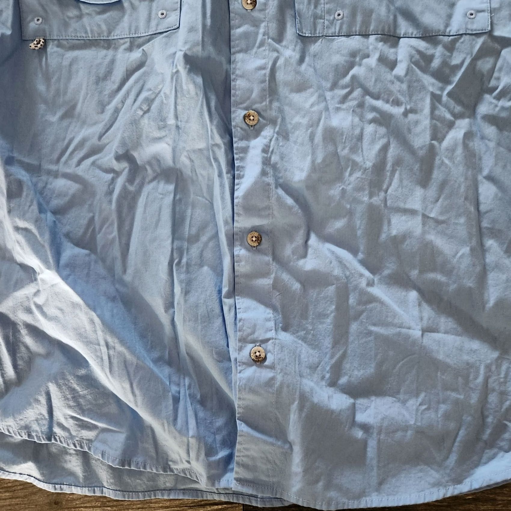 Vintage Columbia Shirt Mens Large PFG Omni-Shade Blue Performance Fishing Vented Pockets Size US L / EU 52-54 / 3 - 2 Thumbnail