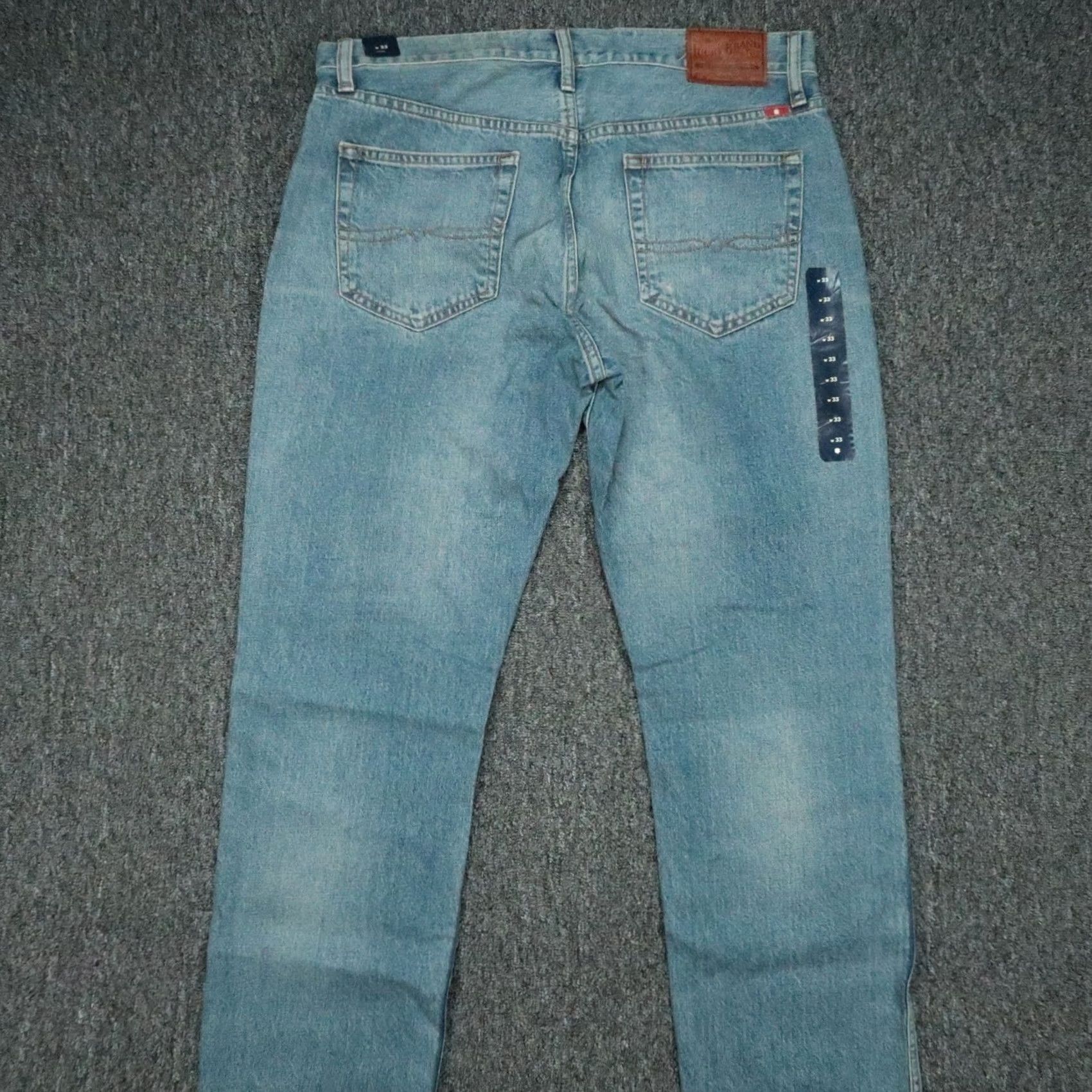 Lucky Brand Lucky Brand Jeans Mens 35x33 Slim Distressed Paint Splatter Blue Denim 5-Pocket Straight Zip Button Inseam 33 Vintage No Mens Size US 35 - 6 Thumbnail