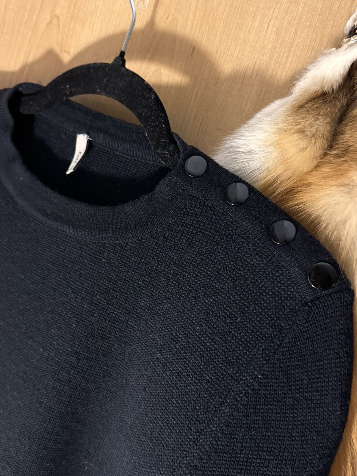 Balenciaga Dark Blue Balenciaga Wool shoulder button Sweater Size US S / EU 44-46 / 1 - 3 Thumbnail