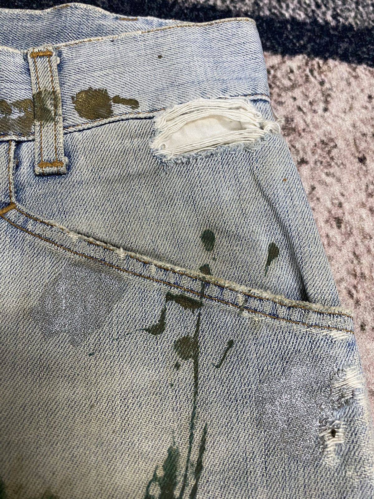 Dolce & Gabbana Vtg Dolce & Gabbana Distressed Painted Jeans Size US 35 - 7 Thumbnail