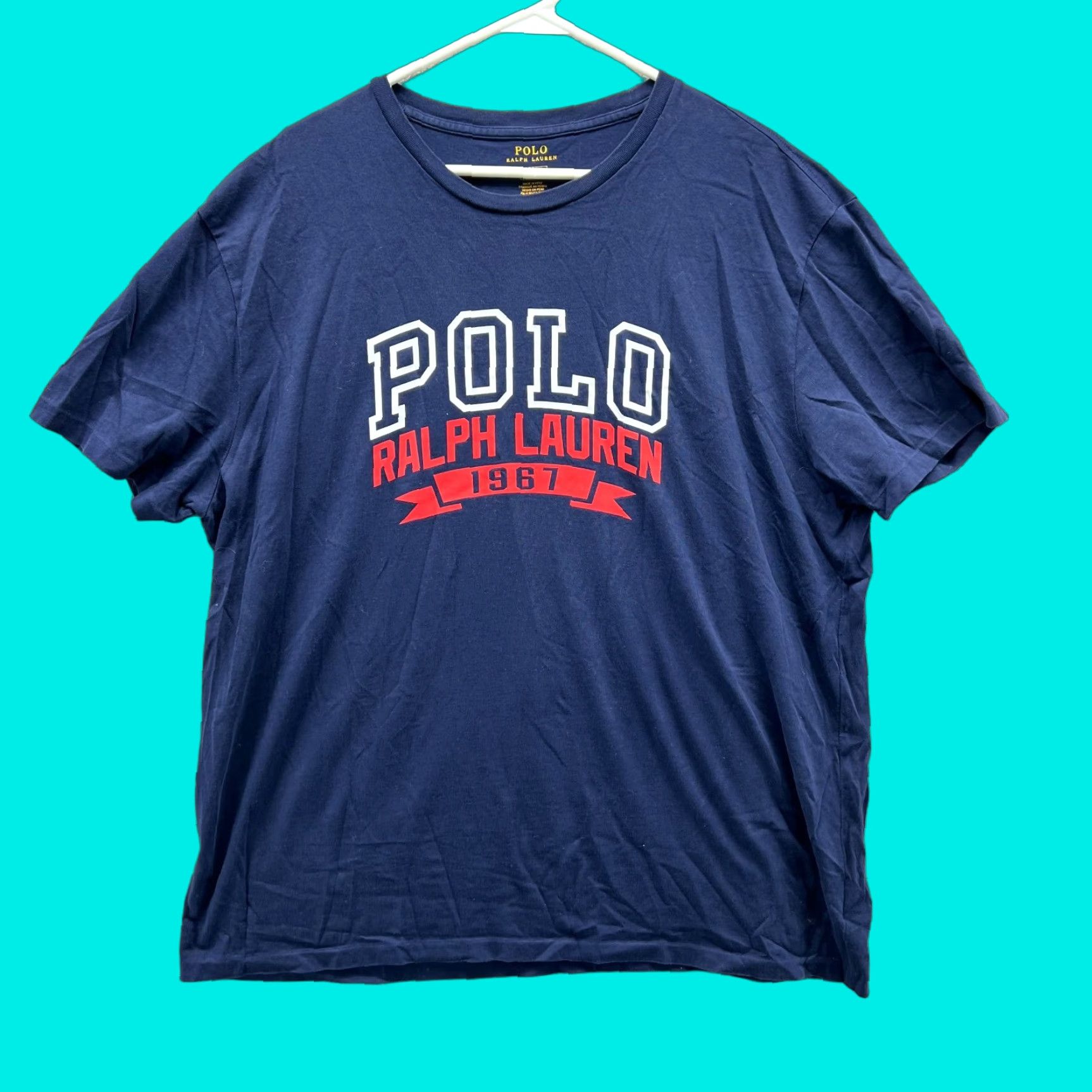 Polo Ralph Lauren VINTAGE Polo Ralph Lauren Shirt Mens Large Blue Crewneck Classic Cotton Tee 1987 Size US L / EU 52-54 / 3 - 1 Thumbnail