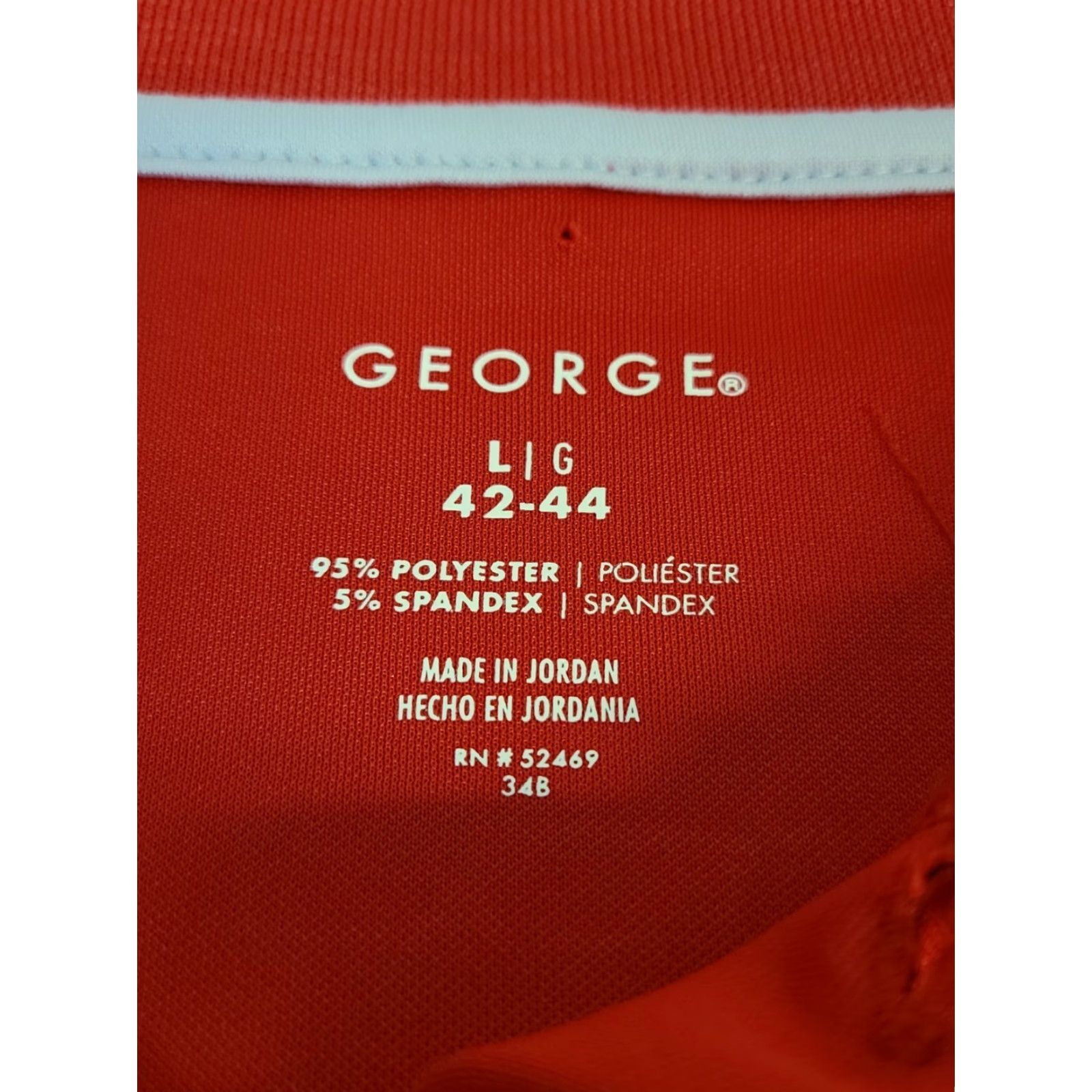 George George Polo Shirt Men L Solid Red Cotton Short Sleeve Casual Workwear Size US L / EU 52-54 / 3 - 2 Thumbnail