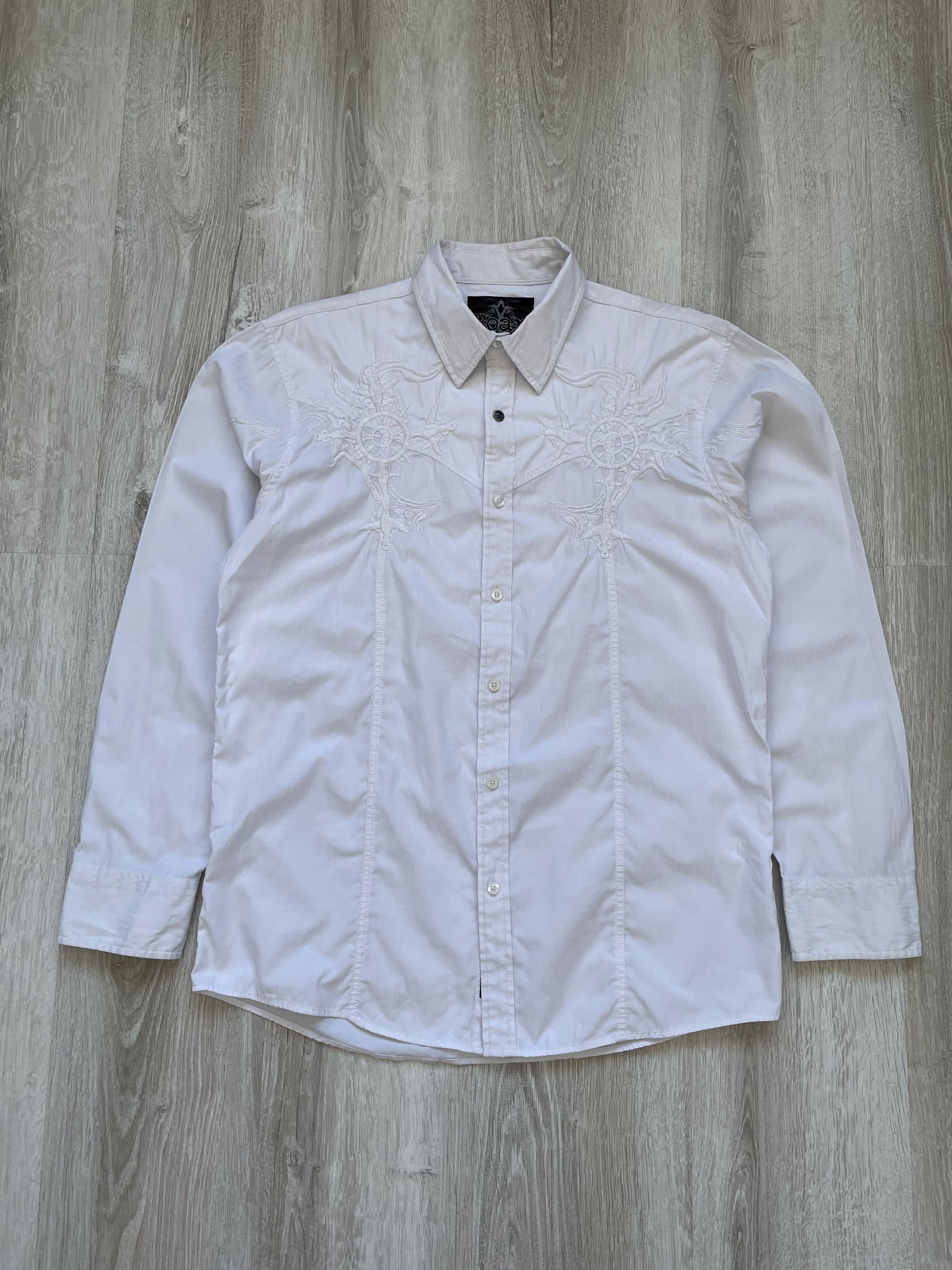 If Six Was Nine Vintage 90s Roar RAJ Dressy Tonal White Shirt Size US L / EU 52-54 / 3 - 1 Thumbnail