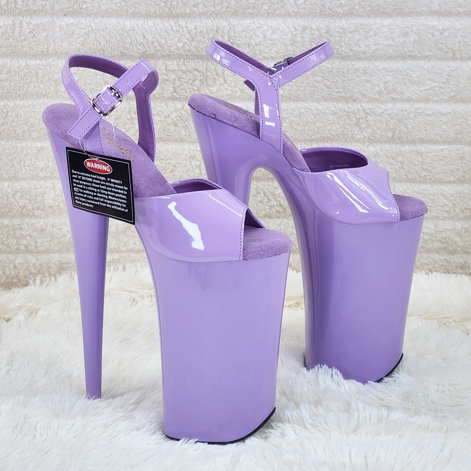 Other Beyond 009 Lilac Purple Patent Platform Extreme 10" Heels Si Size US 10 / IT 40 - 2 Thumbnail