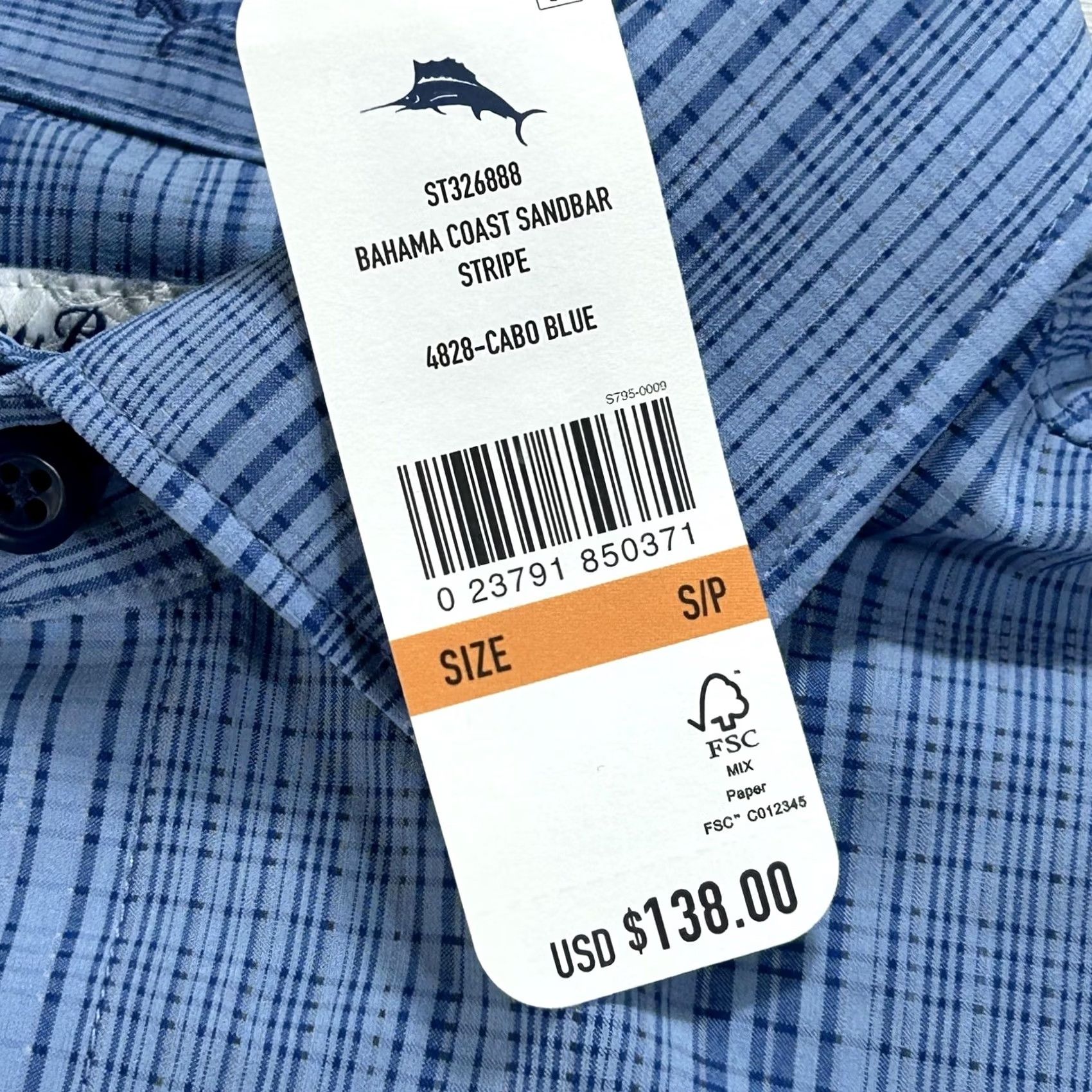 Tommy Bahama Tommy Bahama Shirt Mens Small Blue Bahama Coast Sandbar Stripe Button Up Long Sleeve Shirt Size US S / EU 44-46 / 1 - 3 Thumbnail