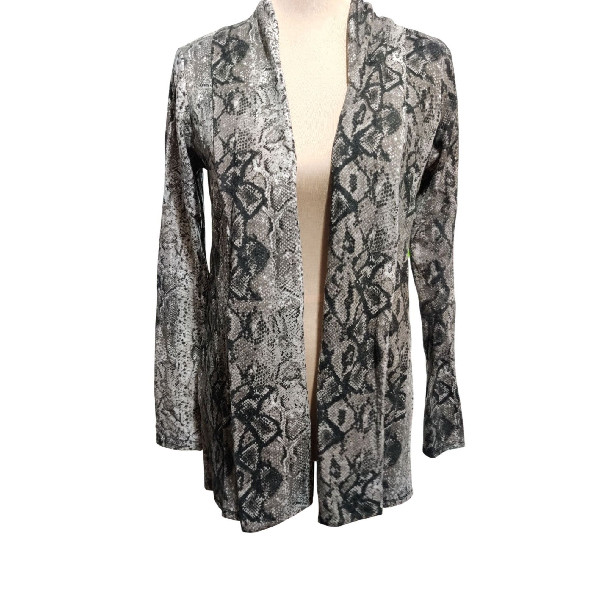 Other Gibson Cardigan Snake Print Size S Open Front Duster Gray St Size S / US 4 / IT 40 - 1 Thumbnail