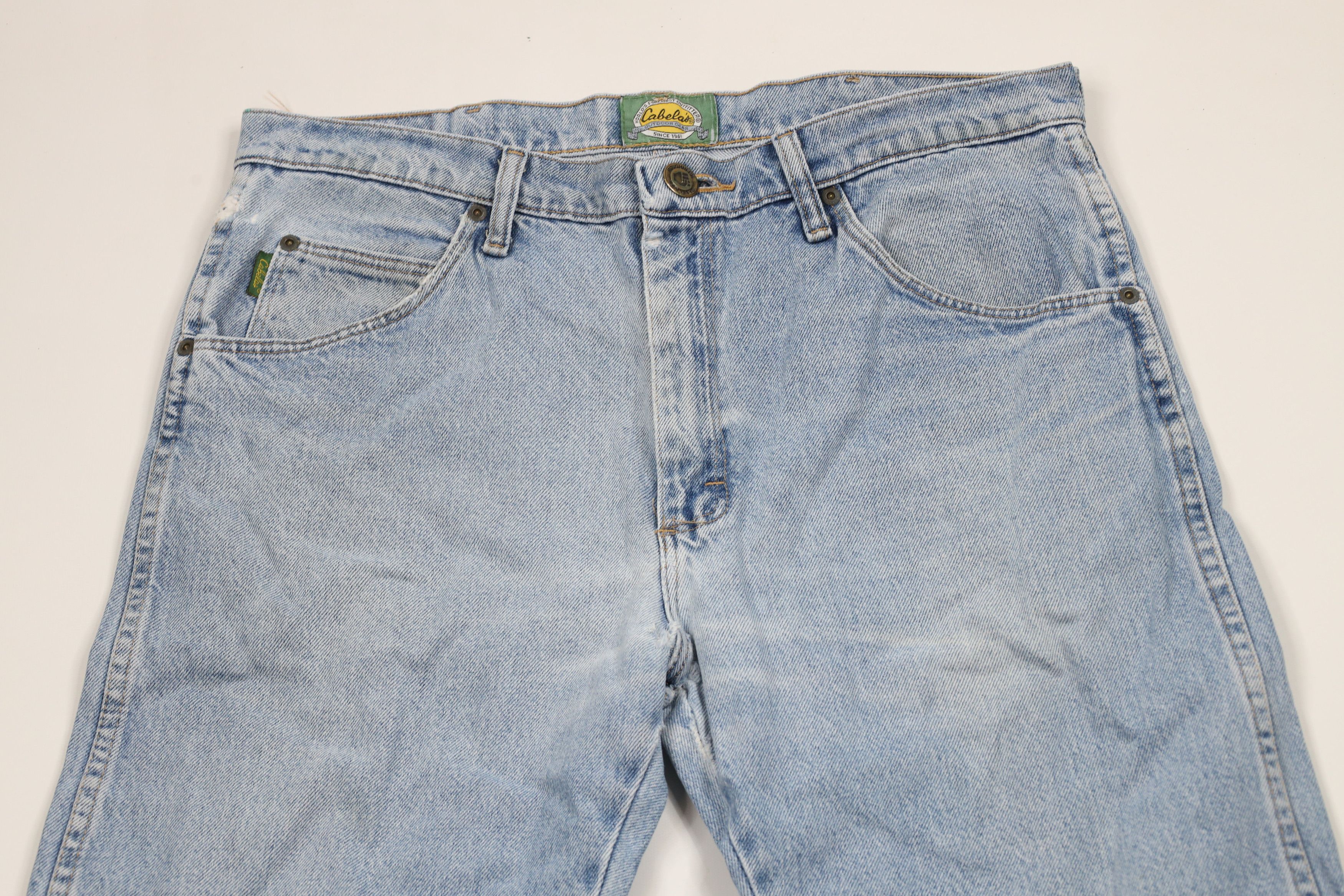 Cabelas × Vintage Vintage 90s Cabelas Spell Out Straight Leg Denim Jeans Blue Size US 34 / EU 50 - 2 Thumbnail