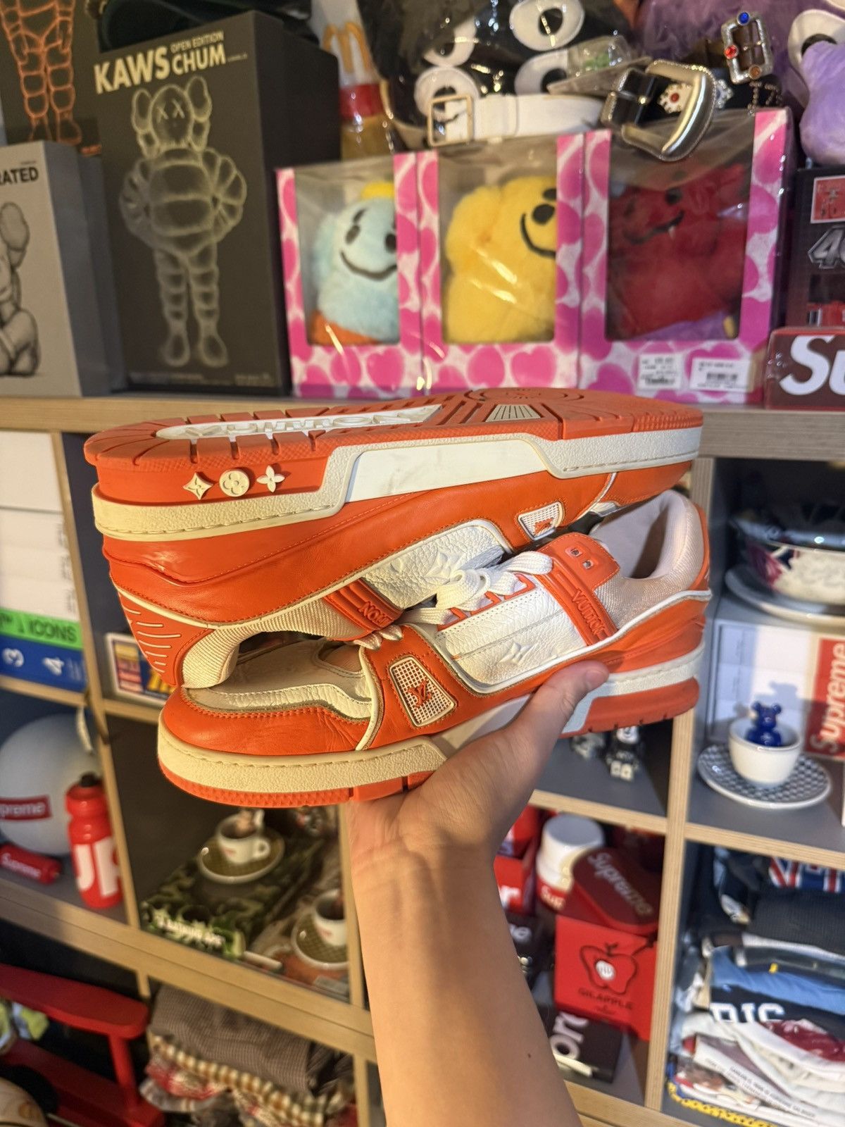 Louis Vuitton Louis Vuitton Orange/White Trainer Sneaker Size US 10 / EU 43 - 4 Thumbnail