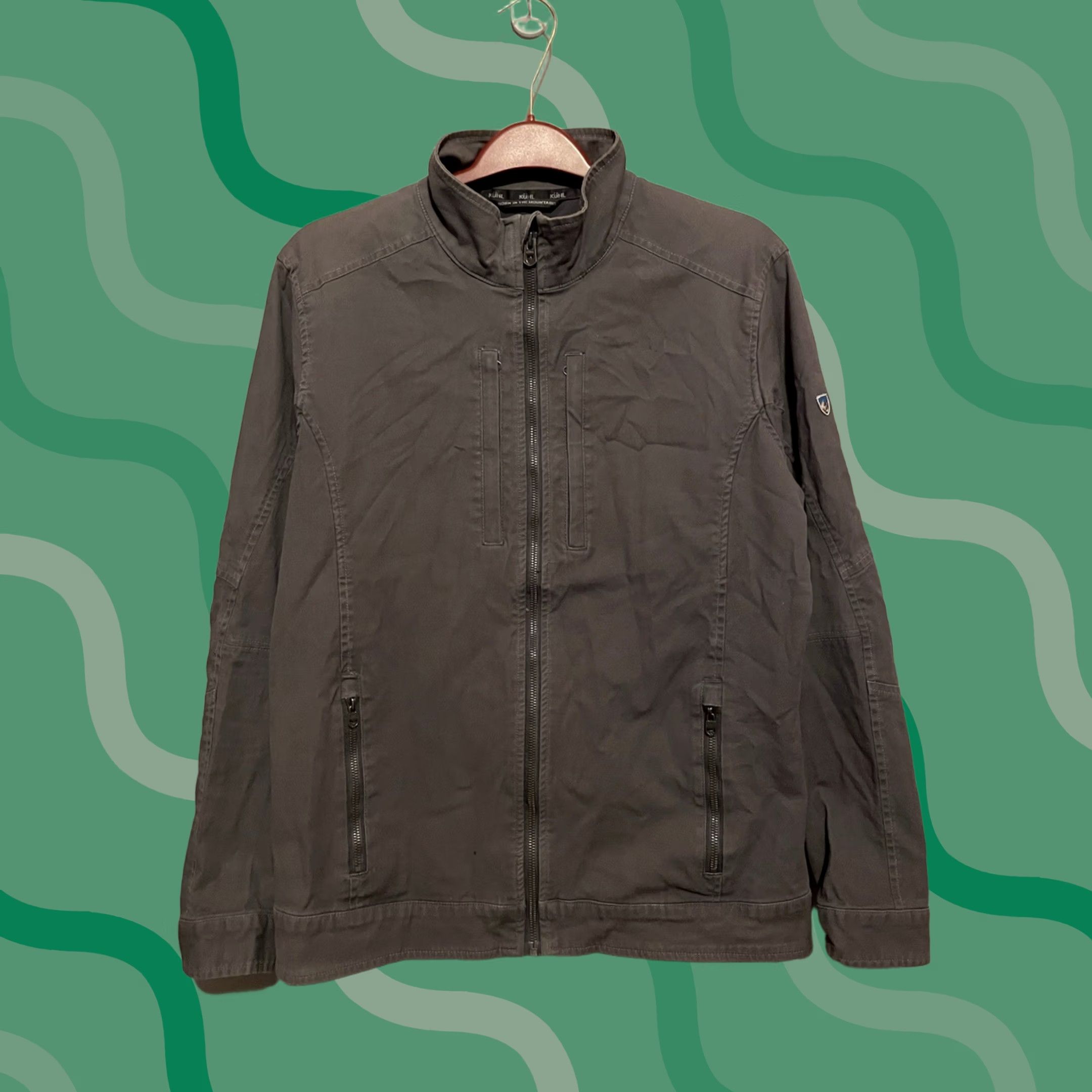 Vintage Kuhl Jacket Gray Biker Women's Size L Full Zip Up Mid-Length Softshell Quilted Insulated Regular Size L / US 10 / IT 46 - 1 Thumbnail