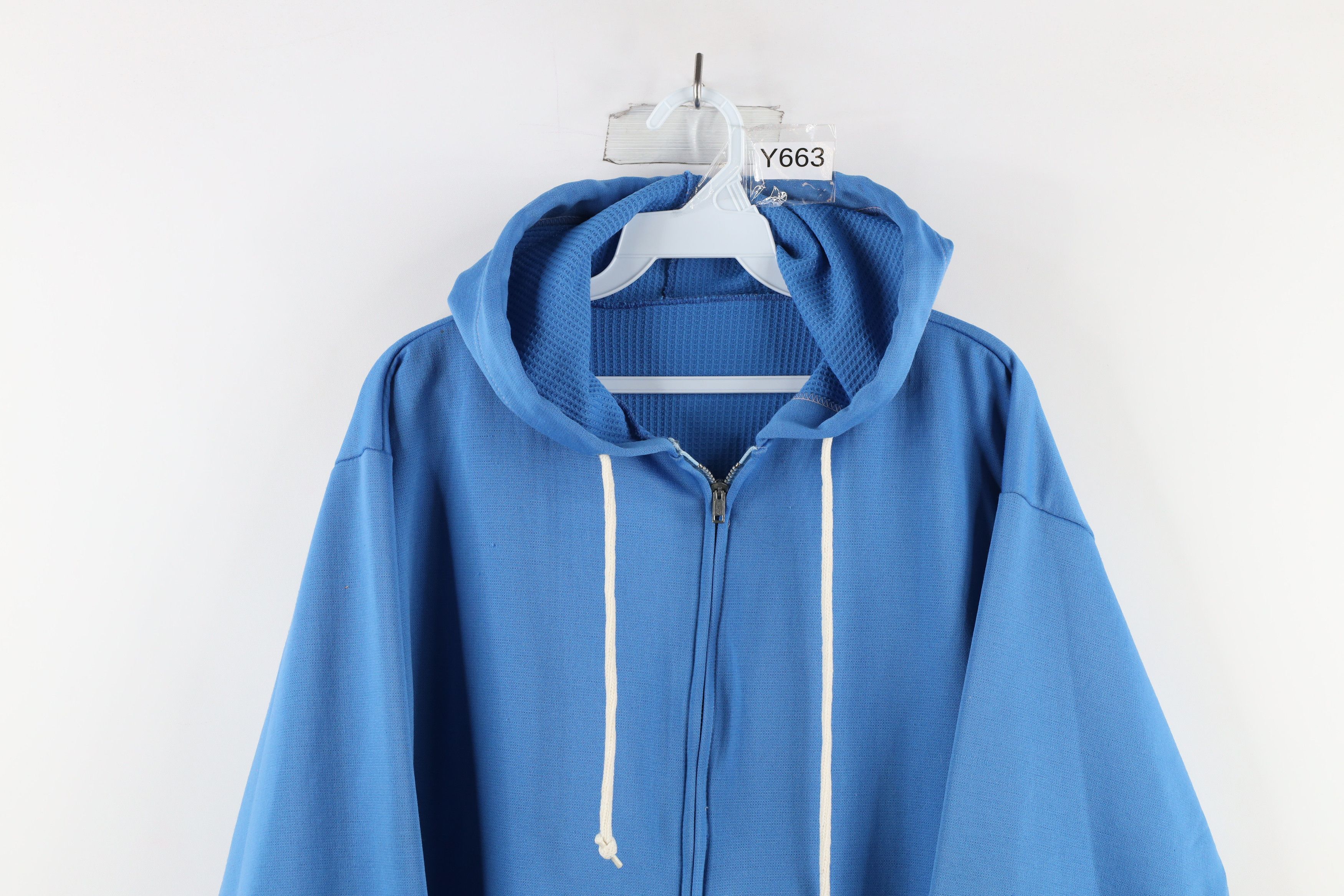Vintage Vintage 70s Streetwear Thermal Waffle Knit Lined Hoodie USA Size US M / EU 48-50 / 2 - 2 Thumbnail