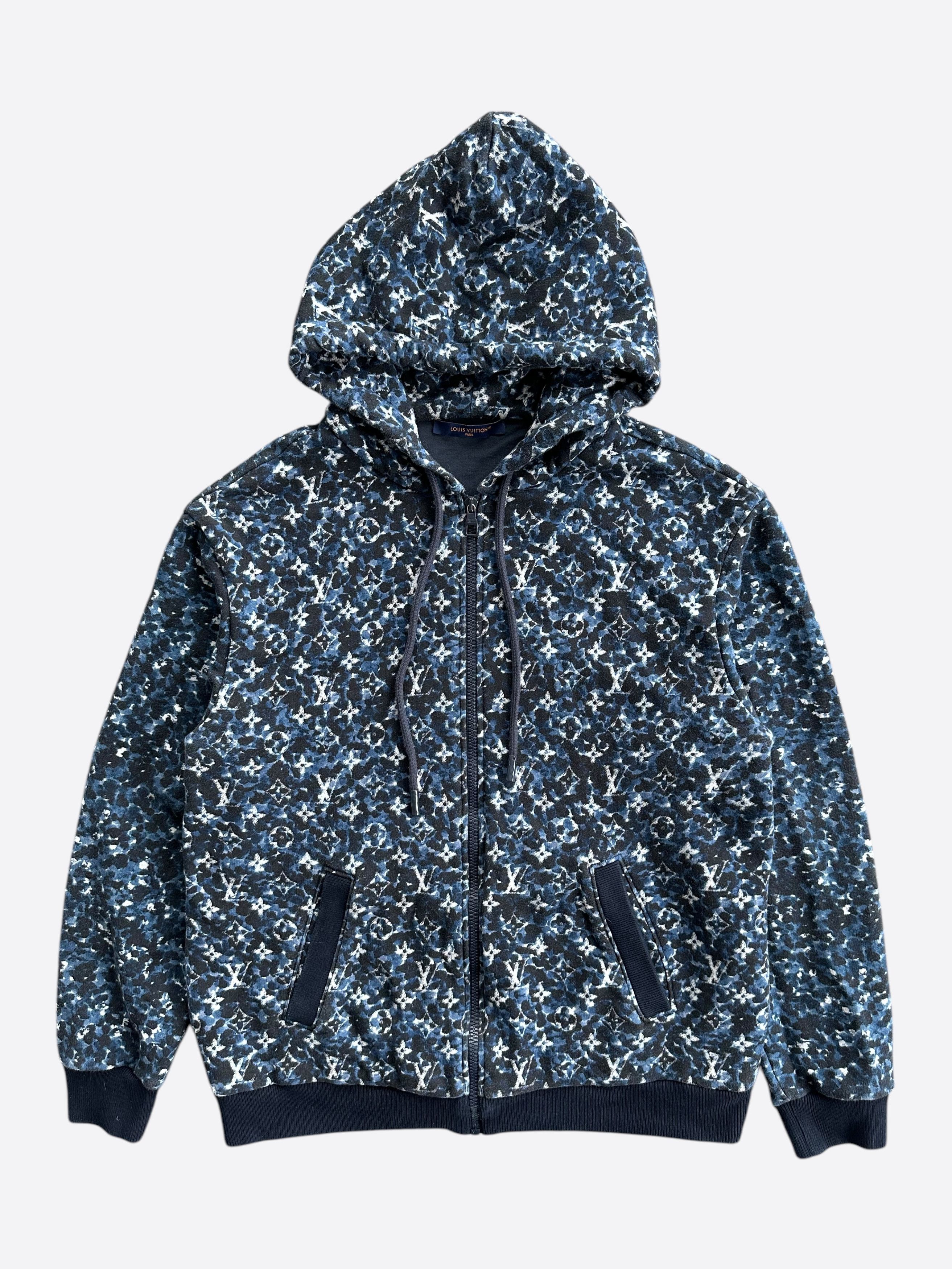 Supreme louis vuitton hoodie blue on sale