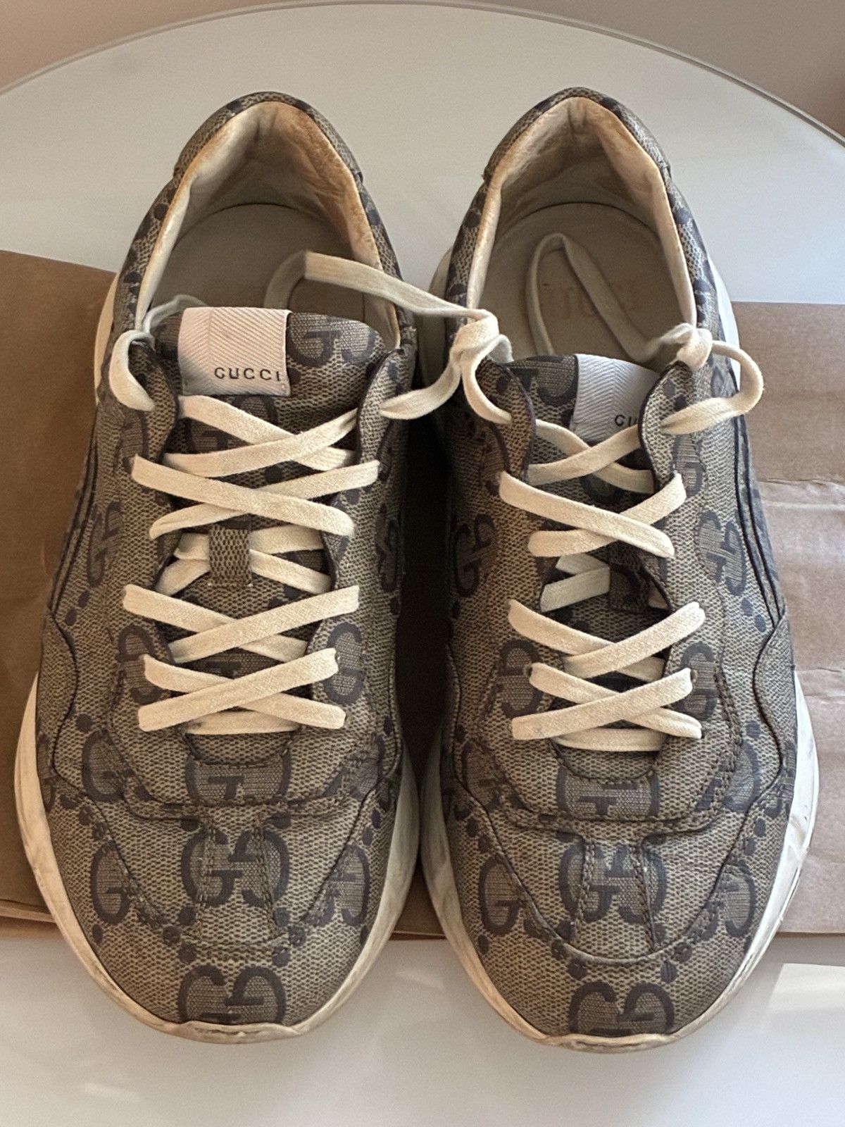 Gucci Gucci 100 Rhyton Sneaker 'Beige Monogram' Size US 11 / EU 44 - 2 Thumbnail