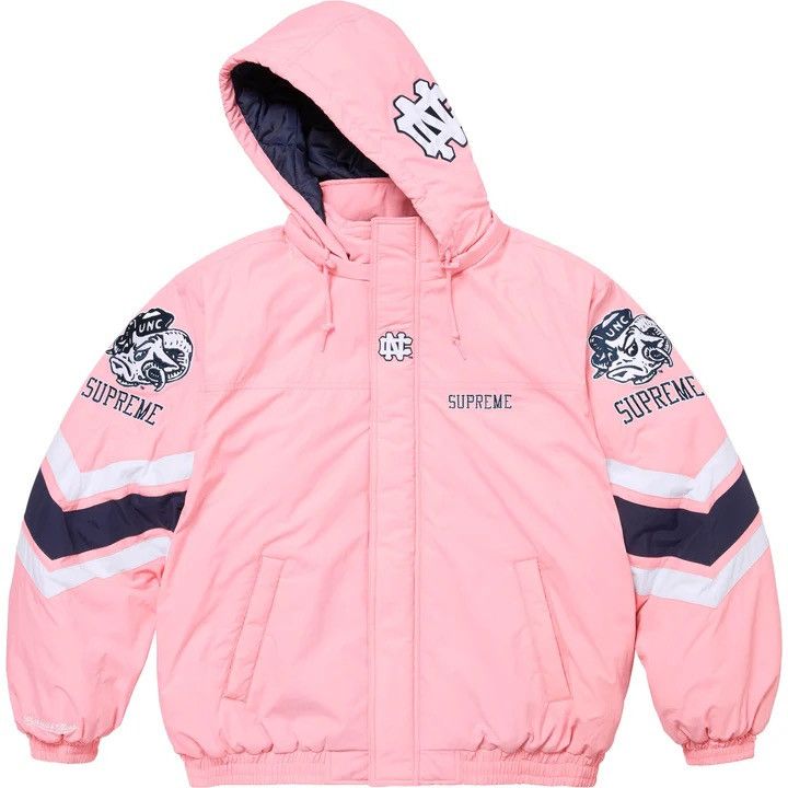 Mitchell & Ness × NCAA × Supreme Supreme Mitchell & Ness NCAA UNC Hooded Stadium Jacket Size US S / EU 44-46 / 1 - 2 Thumbnail