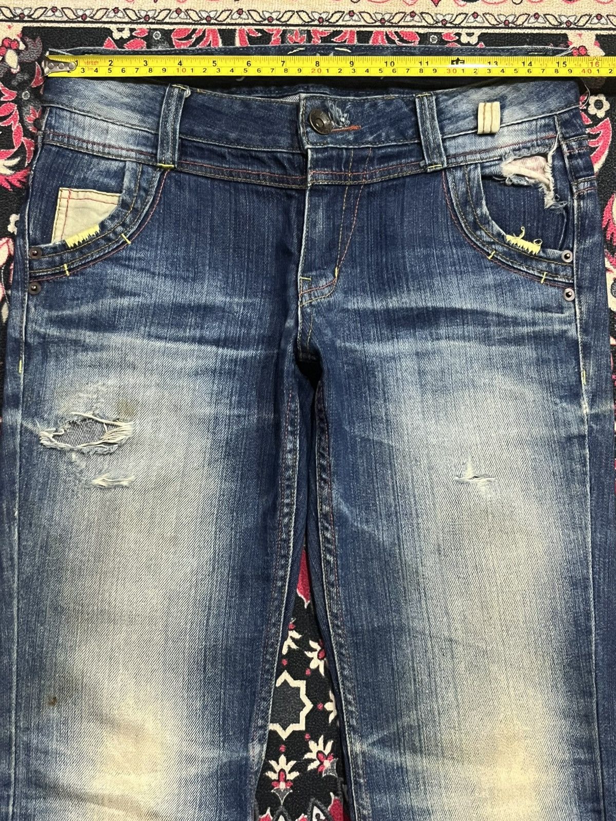 Japanese Brand ⚡️Flare⚡️Vintage Japanese Brand Anna Kerry Blue Faded Jeans Size 28" / US 6 / IT 42 - 13 Thumbnail