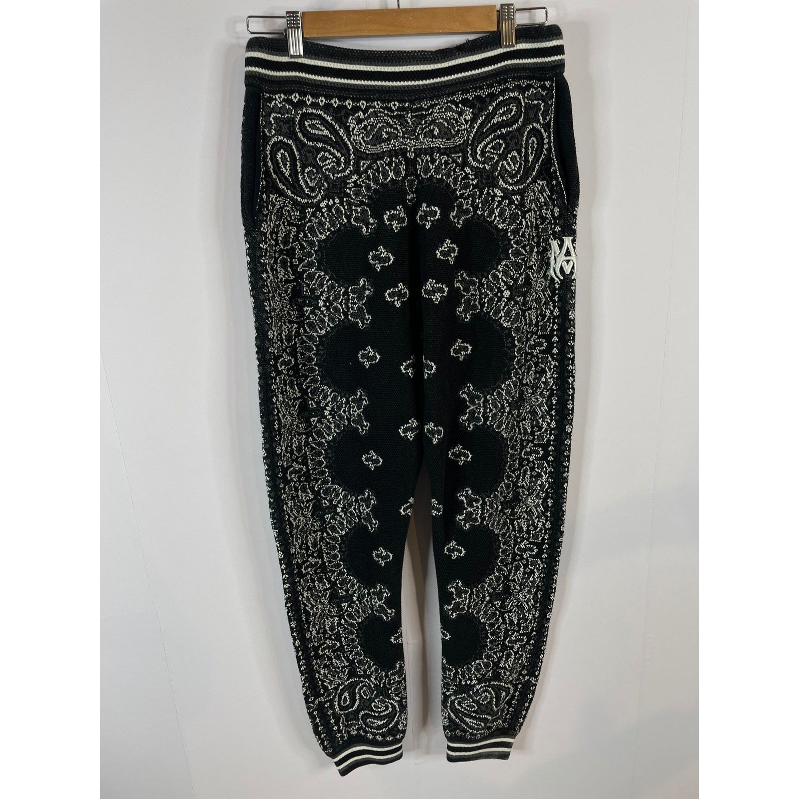 Amiri Amiri Knit Paisley Sweats Black Used Small Size US 30 / EU 46 - 2 Thumbnail