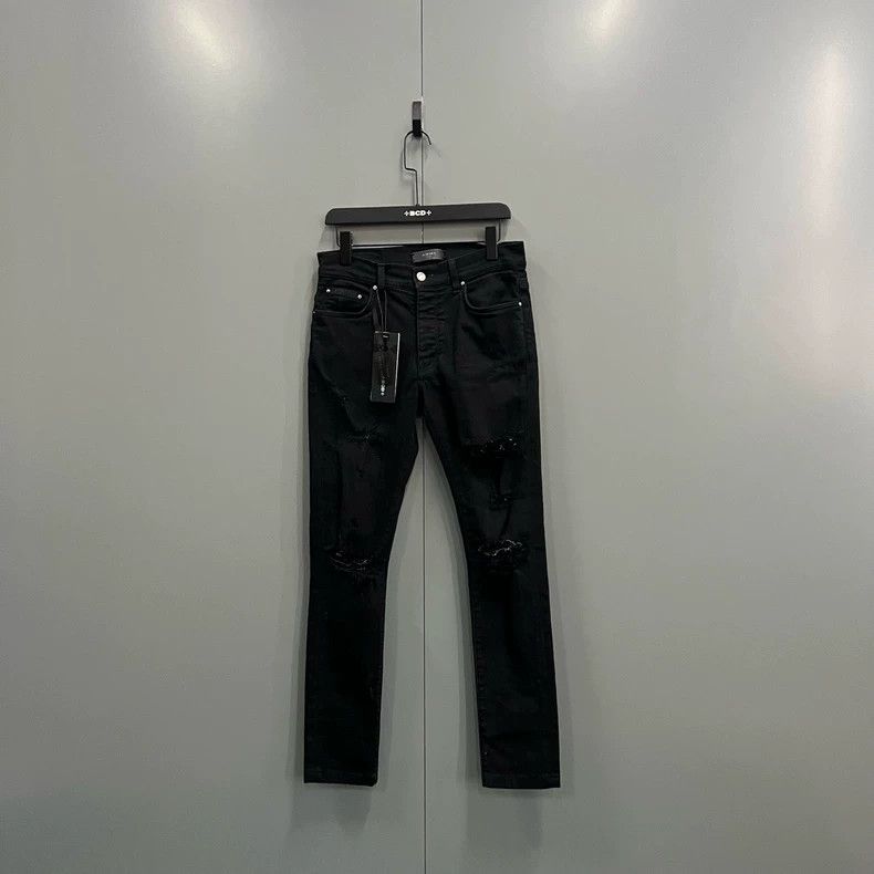 Amiri Amiri Black Destroyed Denim Pants Size US 30 / EU 46 - 1 Thumbnail