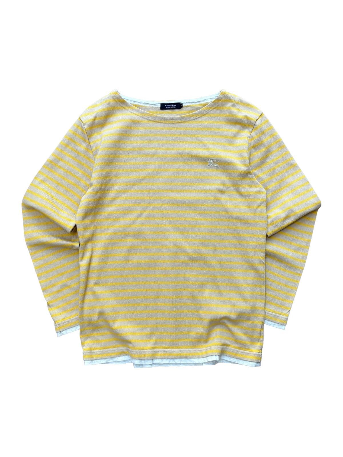 Burberry Burberry Black Label Striped Long Sleeve T Shirt Yellow Size US M / EU 48-50 / 2 - 1 Thumbnail