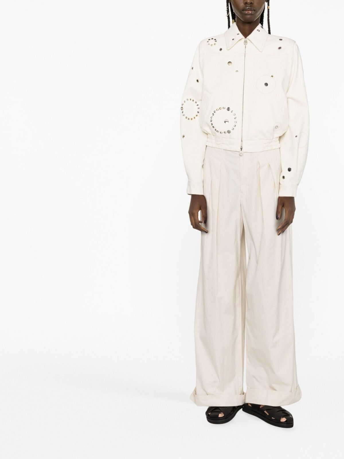 Chloe o1loc1c0625 Boxy Jacket in Iconic Milk Size S / US 4 / IT 40 - 2 Thumbnail