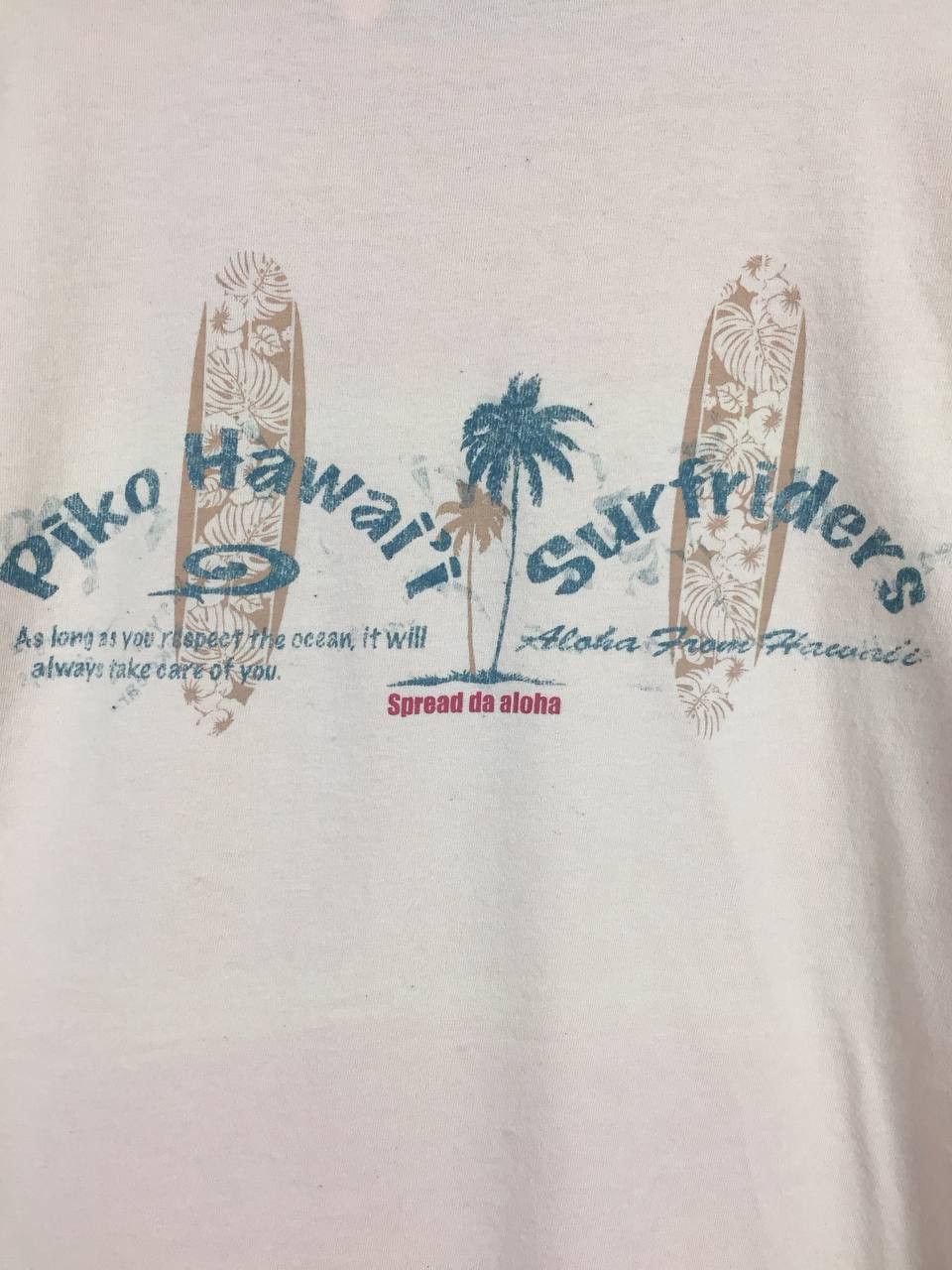 Vintage Vtg Piko Pure Hawaii Spread Da Aloha Surfriders Tee Size US XL / EU 56 / 4 - 4 Thumbnail