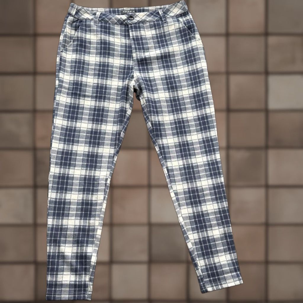 YoungLA YoungLA Pants Men 36/32 Plaid Blue Polyester Spandex Stretch Chino Slim Casual Dress Pants Mens Size US 36 / EU 52 - 1 Thumbnail