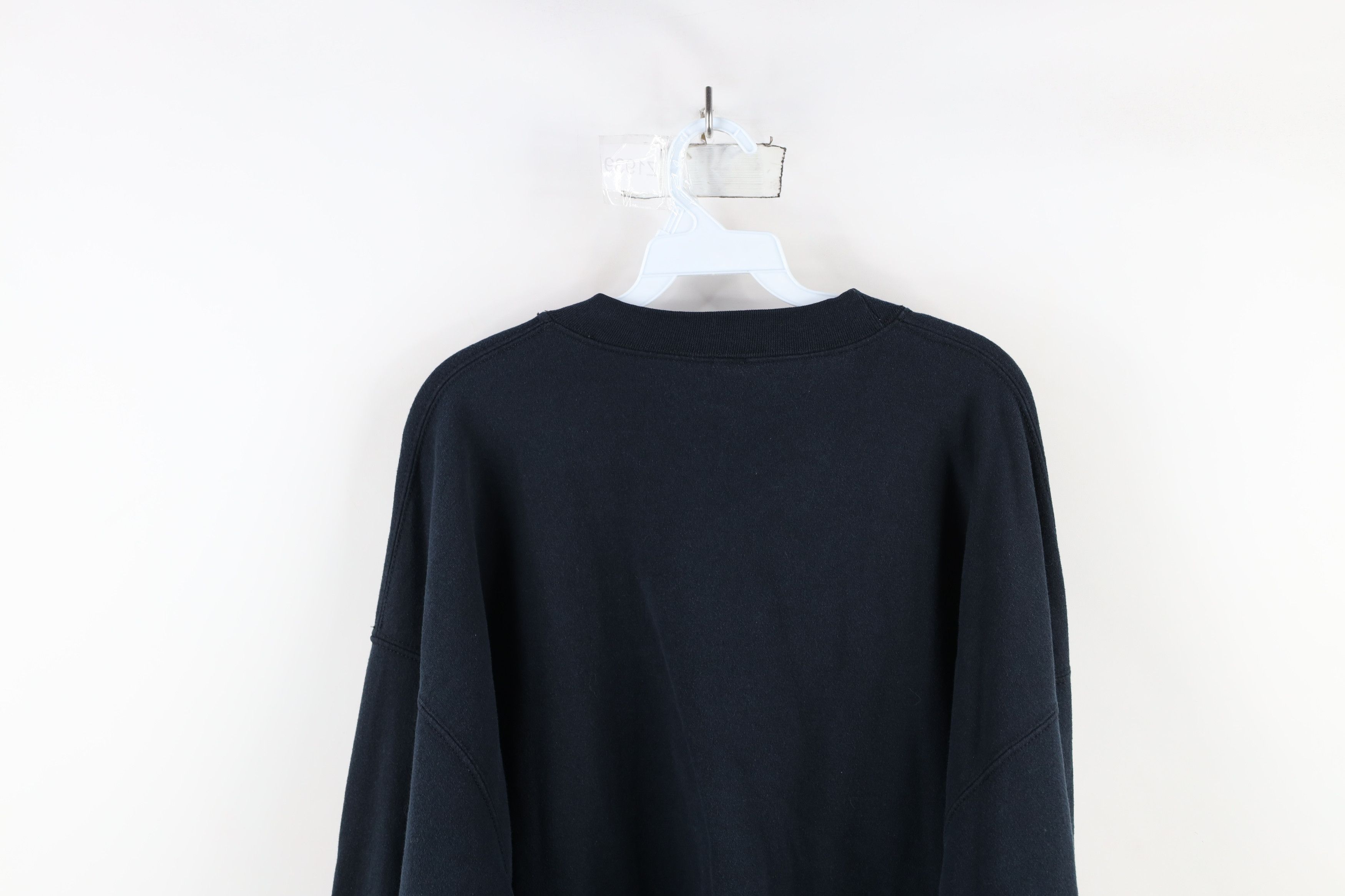 Vintage Vintage 90s Streetwear Blank Crewneck Sweatshirt Black Size US XXL / EU 58 / 5 - 13 Thumbnail