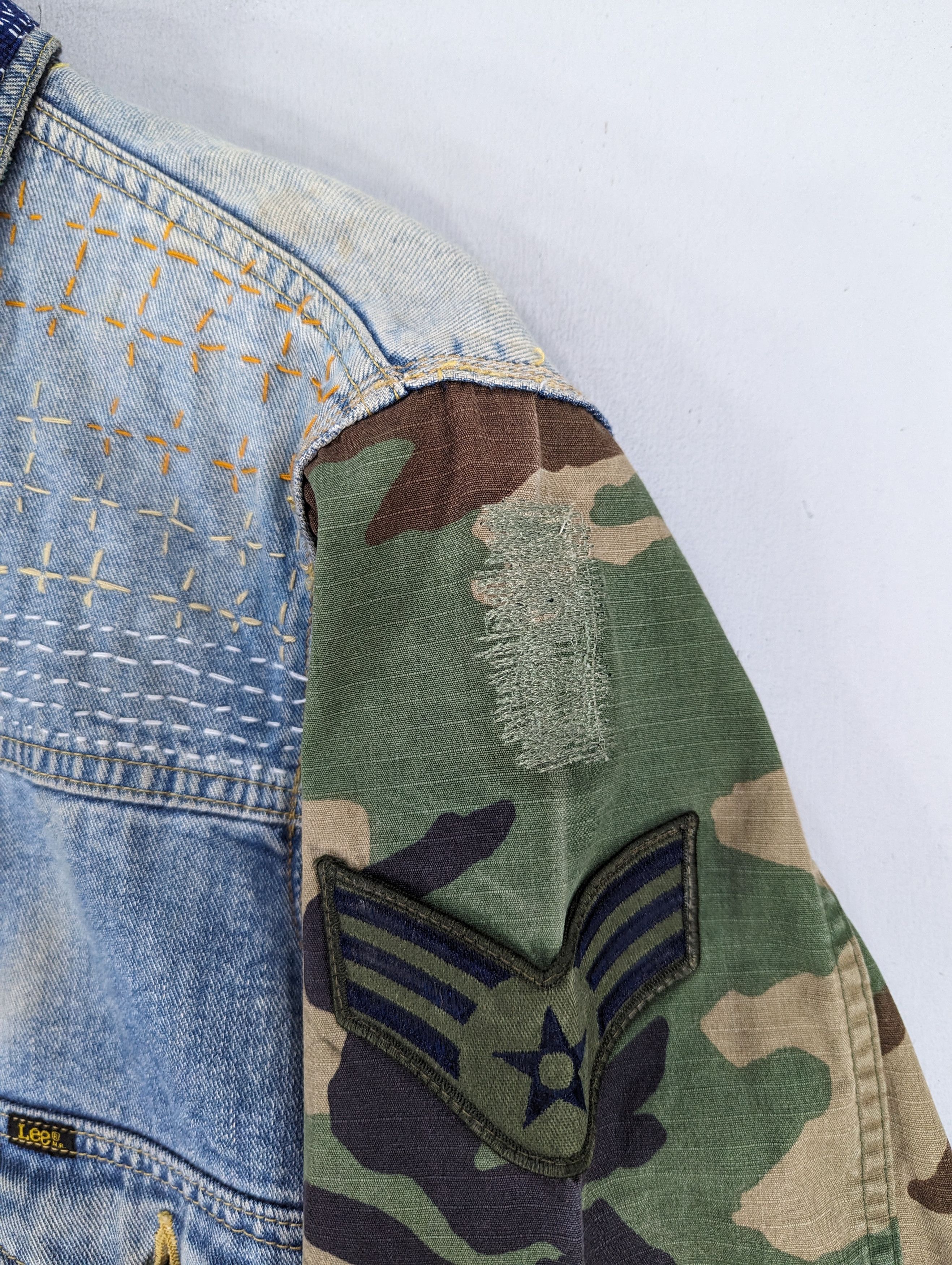 Lee 🔥1 Of 1 Custom Lee X Army Sleeve Denim Jacket Distressed Size US M / EU 48-50 / 2 - 10 Thumbnail