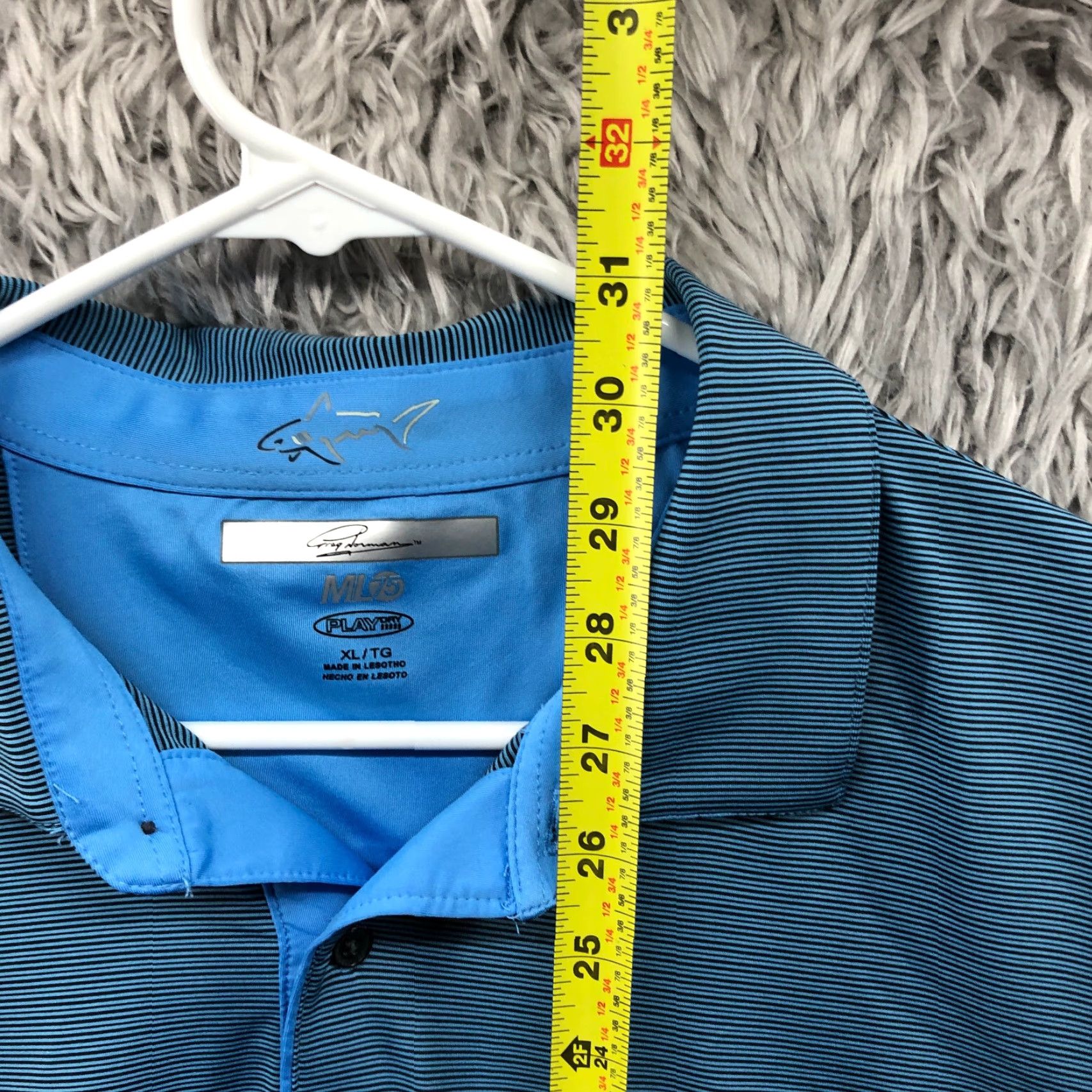 Vintage Greg Norman Polo Shirt Men XL Golf Active Stretch Short Sleeve Blue Striped Size US XL / EU 56 / 4 - 3 Thumbnail