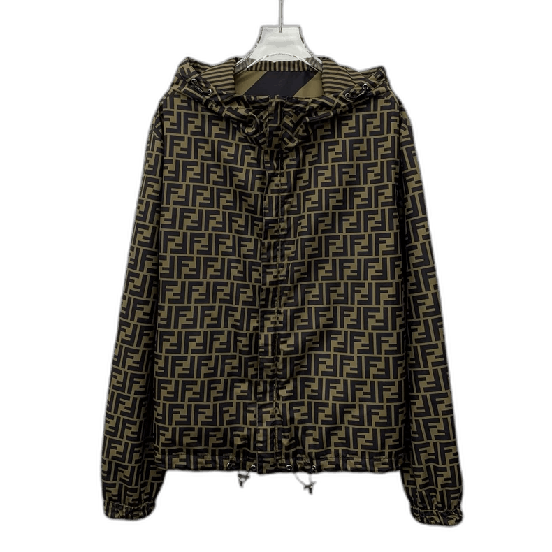 Fendi Fendi Brown Logo Zip-Up Hoodie Jacket Size US S / EU 44-46 / 1 - 1 Thumbnail