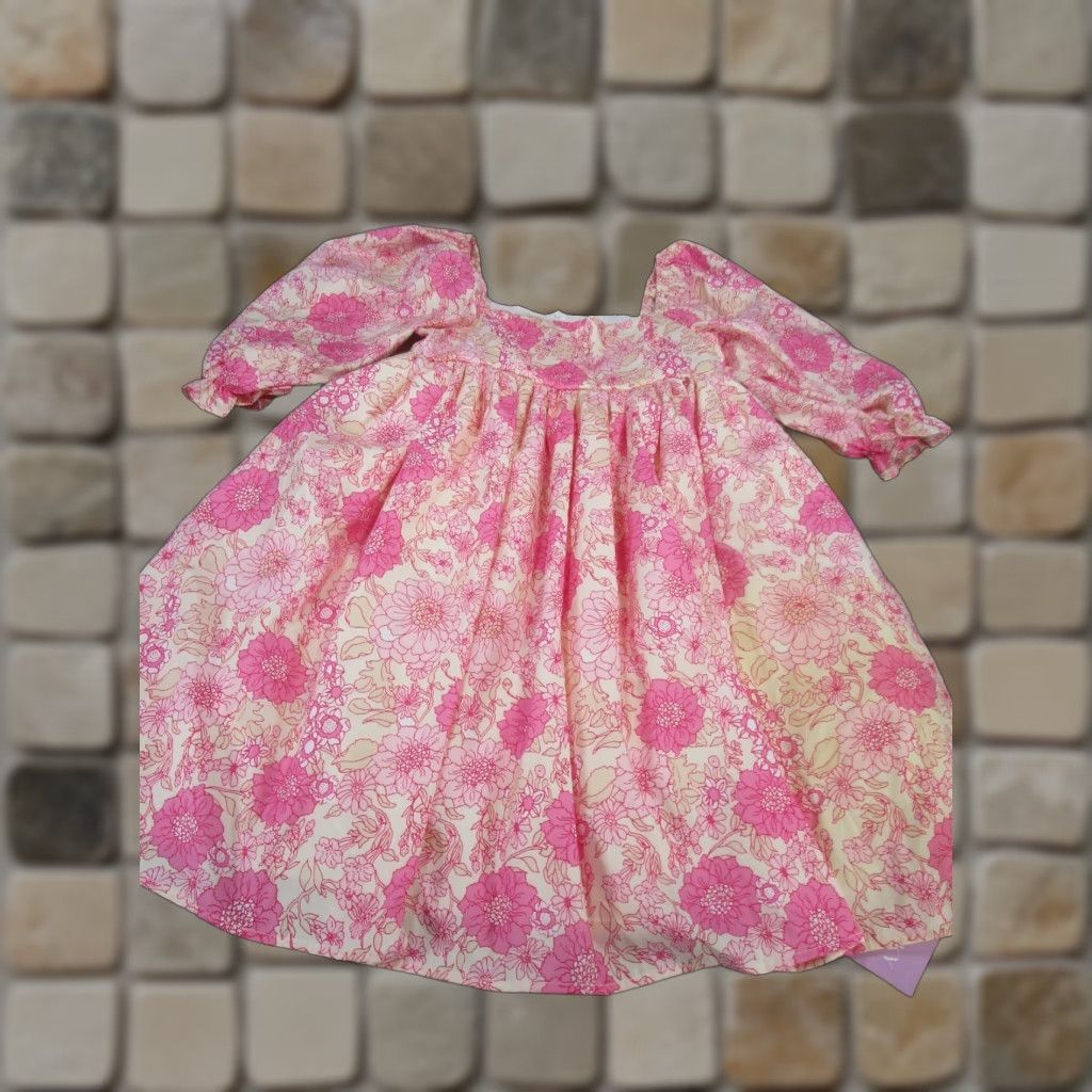 Vintage LOOK SKY Look Sky Mini Dress Womens S Pink Floral Square Neck Puff Sleeve NEW Size S / US 4 / IT 40 - 1 Thumbnail