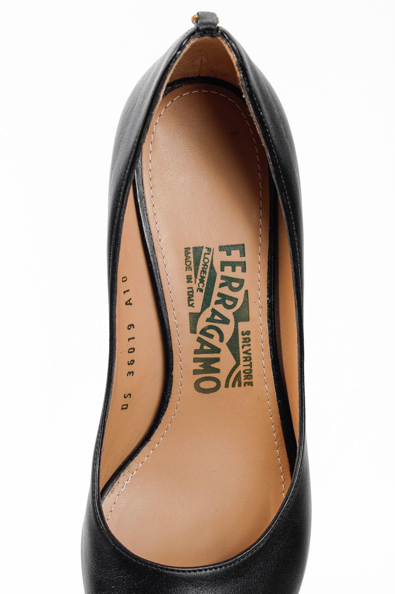 Salvatore Ferragamo Salvatore Ferragamo Pearlette Black Peep-Toe Wedge Heels Size US 6 / IT 36 - 10 Thumbnail