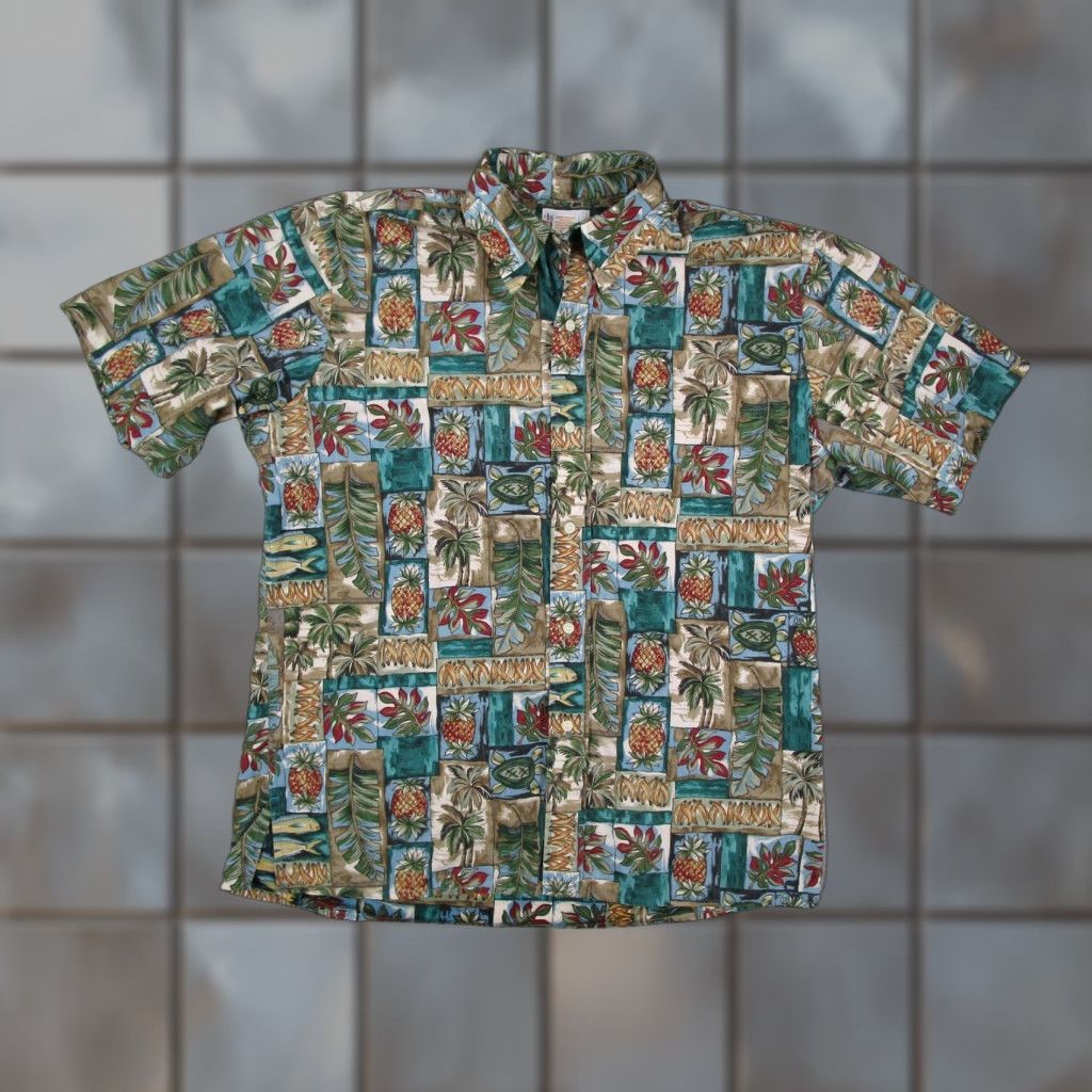 Reyn Spooner VINTAGE Reyn Spooner Shirt Mens Large Pineapple Palm Hawaiian Aloha Button Up Size US L / EU 52-54 / 3 - 1 Thumbnail