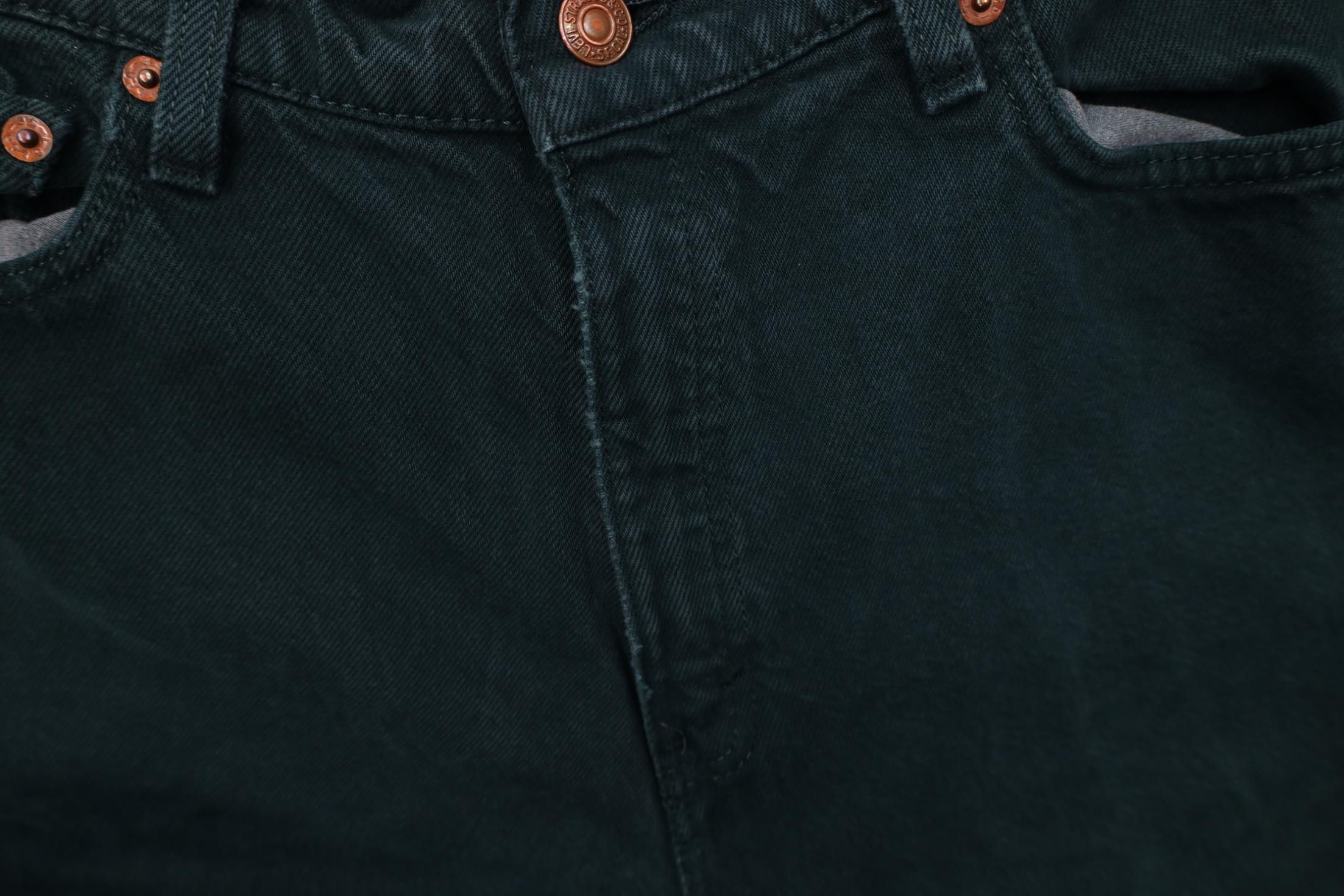 Levi's Vintage 90s Levis 521 Tapered Leg Denim Jeans Green USA Size 36" / US 14 / IT 50 - 7 Thumbnail