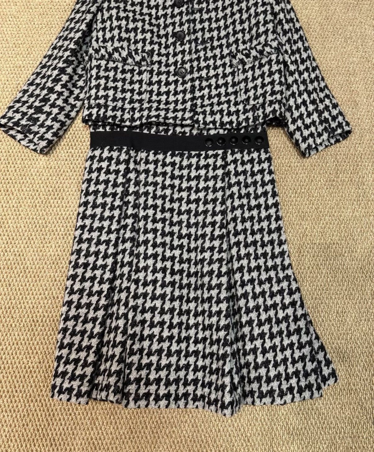 Comme des Garcons COMME des GARÇONS Houndstooth Jacket & Pleated Skirt Set K23 Size S / US 4 / IT 40 - 2 Thumbnail