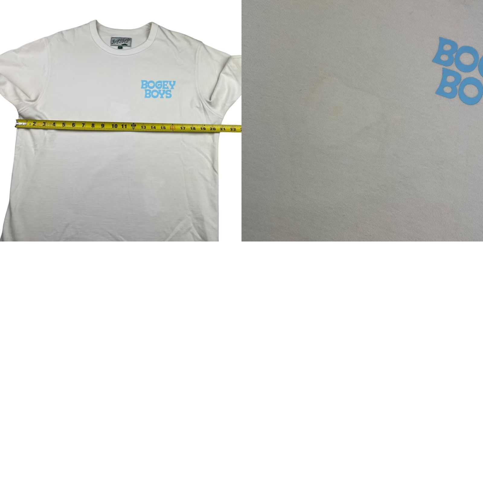 Vintage Bogey Boys Men's T-Shirt Ivory 2-Sided Heavyweight 100% Cotton Crew Neck Short Sleeve M Size US M / EU 48-50 / 2 - 8 Thumbnail