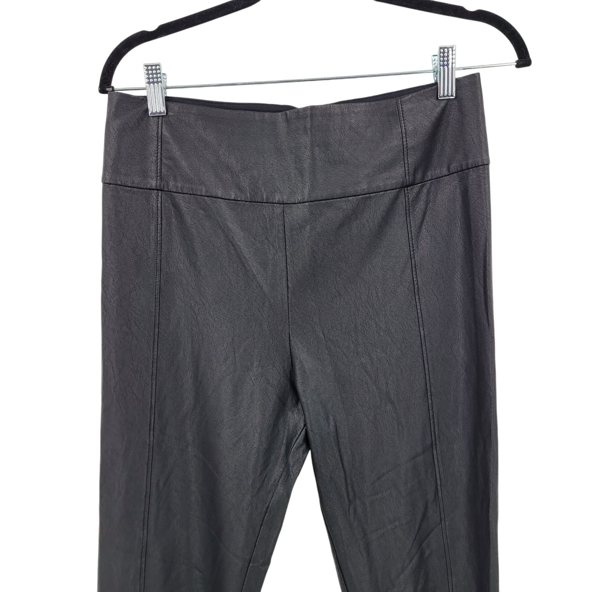 Other BCBGMAXAZRIA Faux Leather Leggings M Black High Waist Oil Sl Size 30" / US 8 / IT 44 - 6 Thumbnail