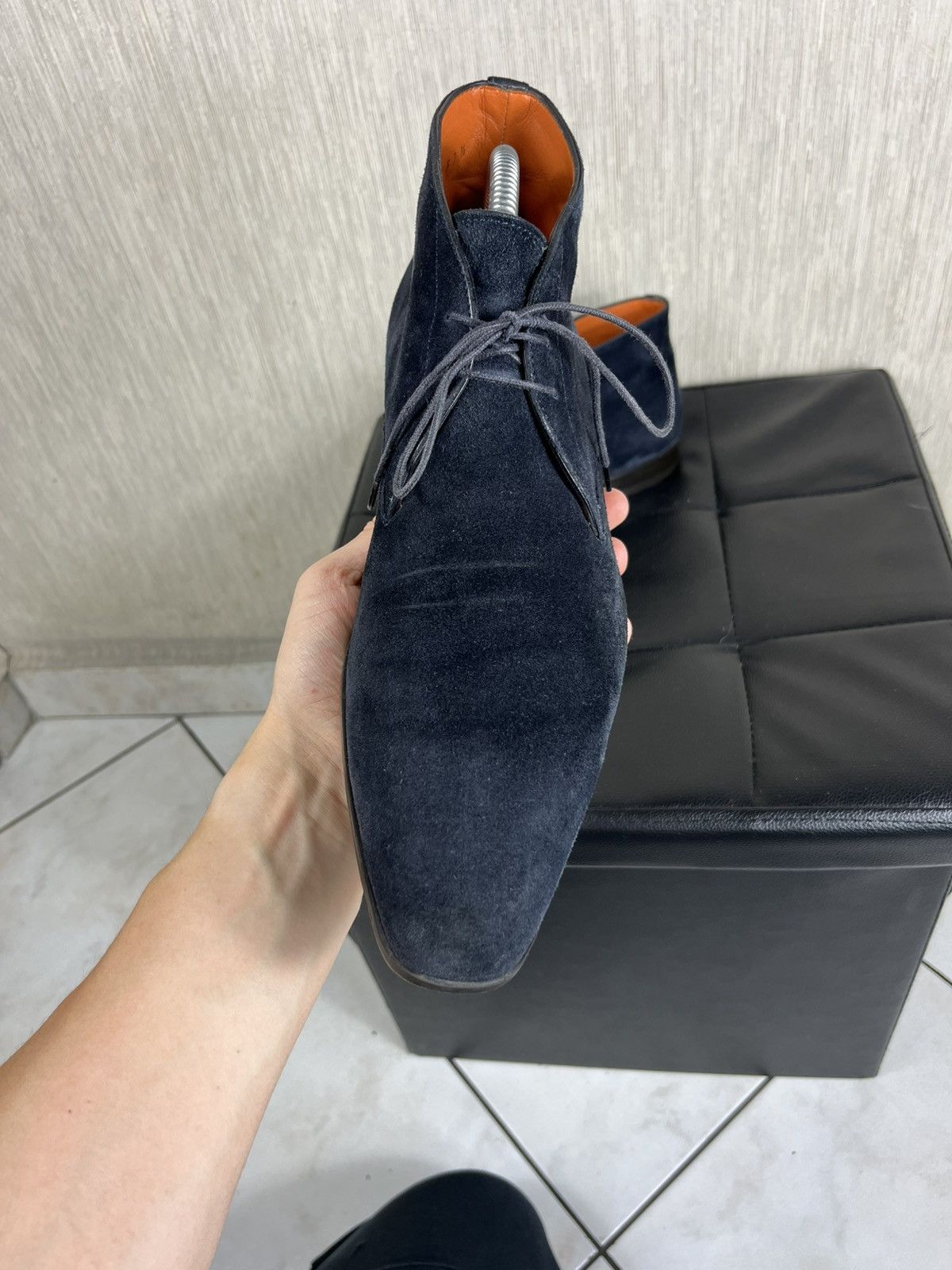 Santoni Santoni for Oger suede leather high top boots shoes handmade Size US 8.5 / EU 41-42 - 13 Thumbnail