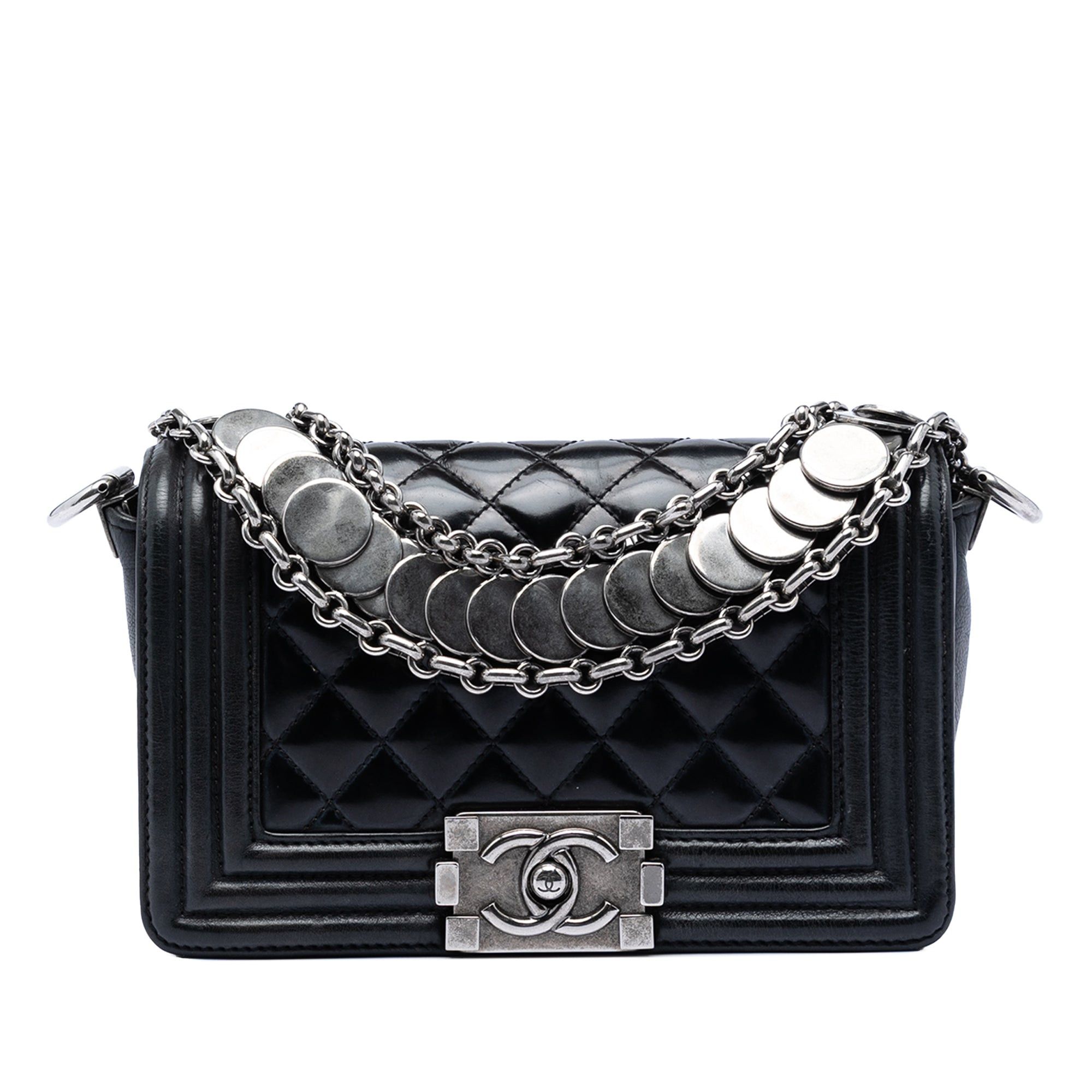 Chanel Paris Bombay Small Quilted Patent Medallion Embellished Boy Flap Size ONE SIZE - 1 Thumbnail