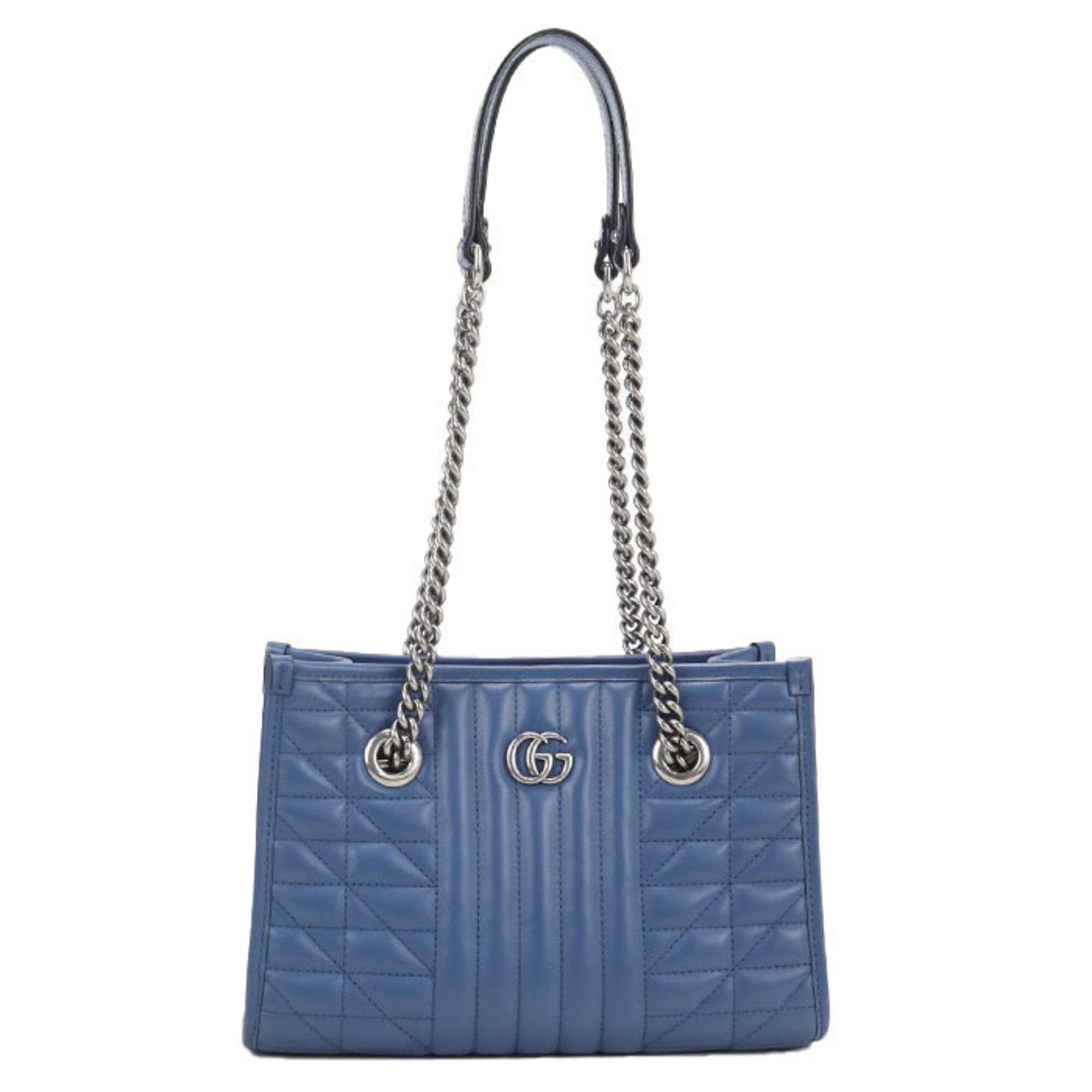 Gucci Gucci Tote Bag 681483 Chain GG Marmont Women's Blue Size ONE SIZE - 1 Thumbnail