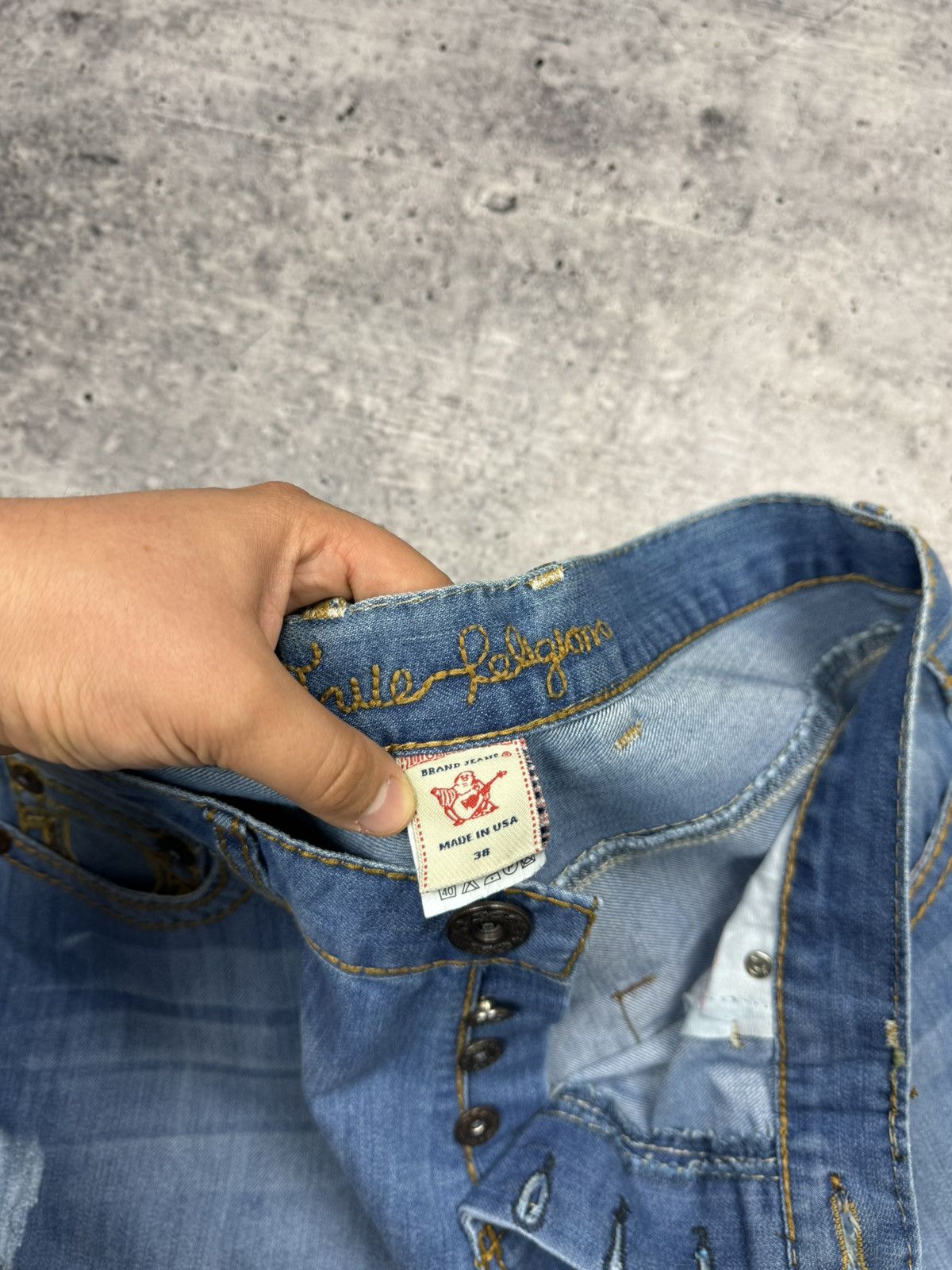 True Religion Vintage True Religion Y2K Knit Stonewashed Jeans Pants USA Size US 36 / EU 52 - 10 Thumbnail