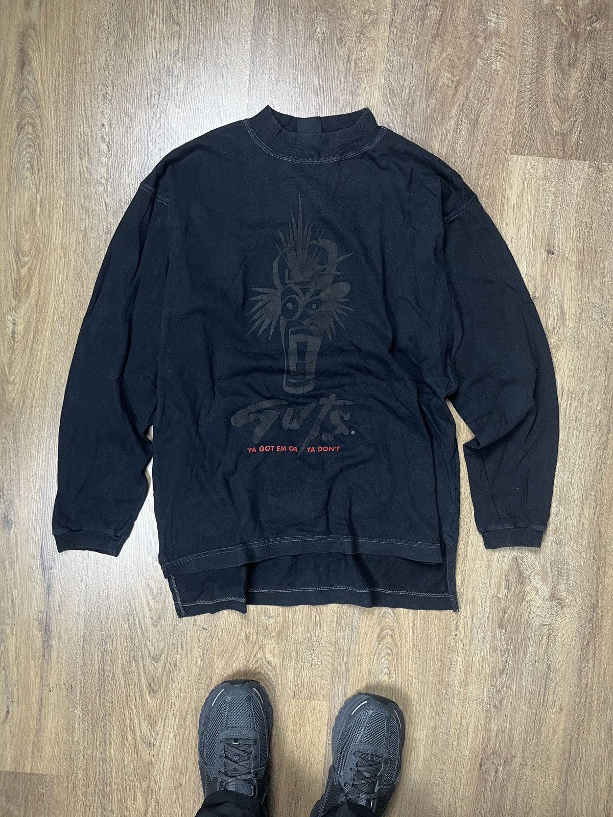 image of Skategang x Vintage Guts Skateboards Usa Long Sleeve T-Shirt 90's in Black, Men's (Size Large)
