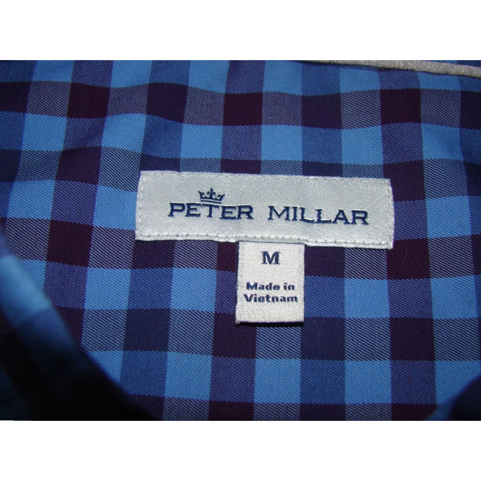 Peter Millar Peter Millar Mens Plaid Check Long Sleeve Button Shirt Blue Purple Size M Size US M / EU 48-50 / 2 - 4 Thumbnail