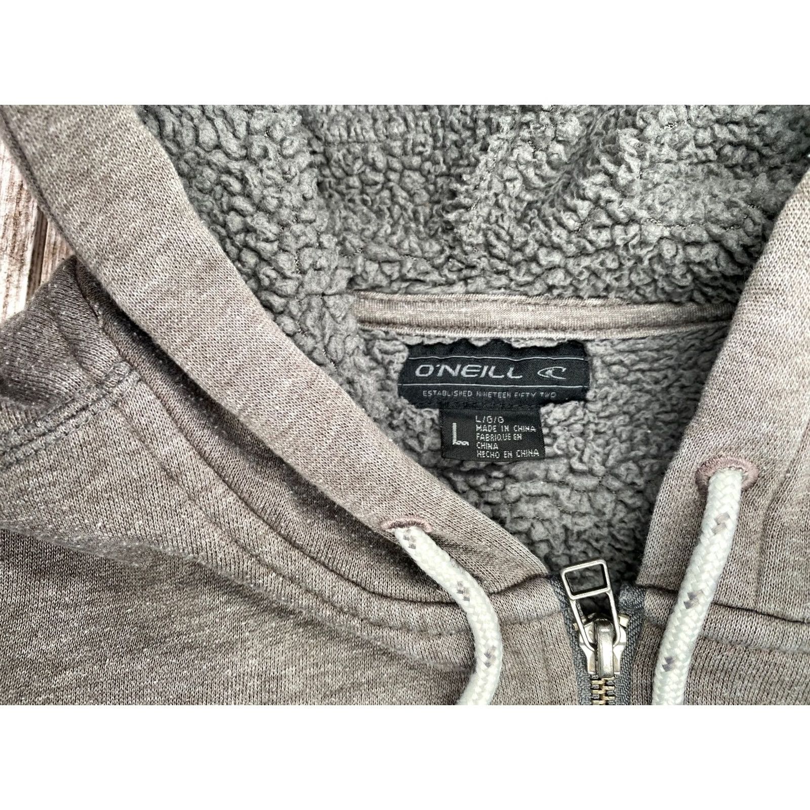 O'Neill VINTAGE O'Neill Hoodie Shirt Mens L Gray Full Zip Sherpa Lined Surf Skate Y2K Distressed Logo Heavyweight Grunge Beach USA 90s Size US L / EU 52-54 / 3 - 7 Thumbnail