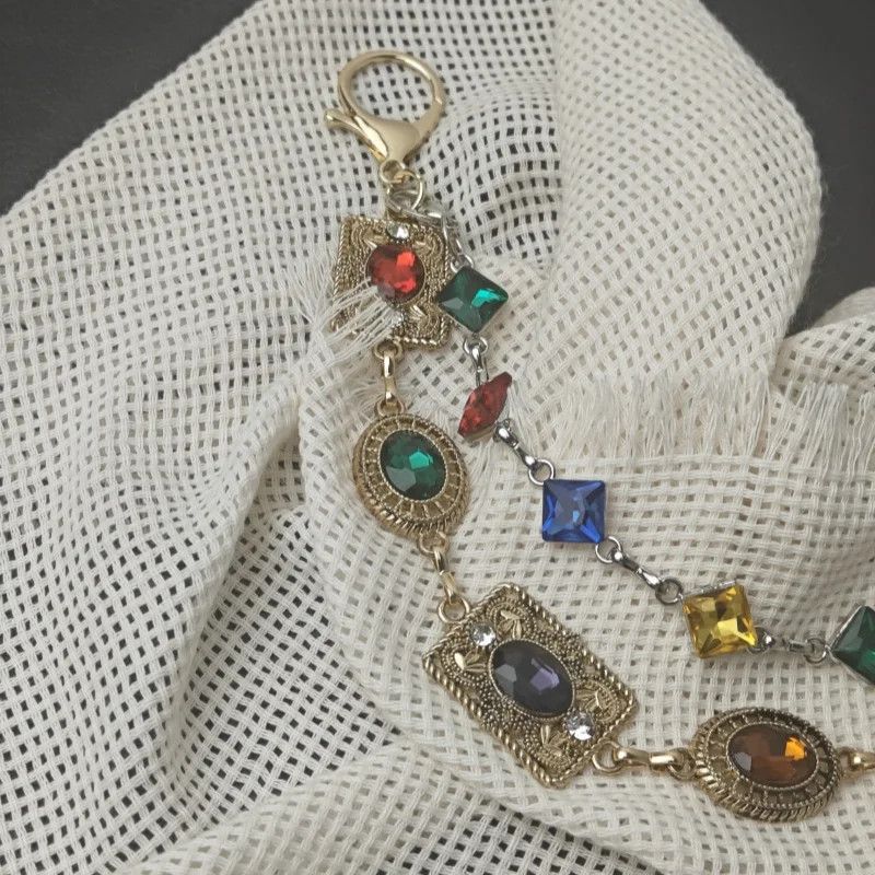 Jewelry Round Bead Rhinestone Multicolor Punk Pants Chain Size ONE SIZE - 5 Thumbnail