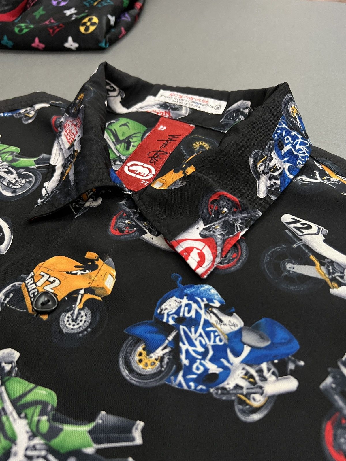 Ecko Unltd. MARC ECKO Moto Racing Button Up Short Sleeve Club Shirt Size US M / EU 48-50 / 2 - 5 Thumbnail