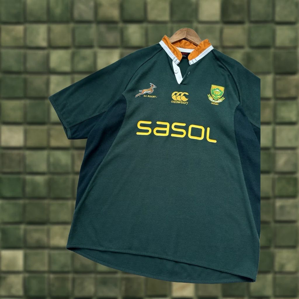 Vintage VINTAGE Canterbury South Africa Rugby Jersey Shirt XL Green Men XL Rugby USA 90s Cunterbury Jersey Polo Shirt Size US XL / EU 56 / 4 - 1 Thumbnail